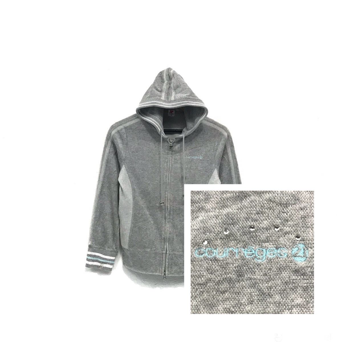 Courreges × Vintage Courreges Paris Hoodie Sweatshirt Fullzip Courreges Paris Size S / US 4 / IT 40 - 1 Thumbnail
