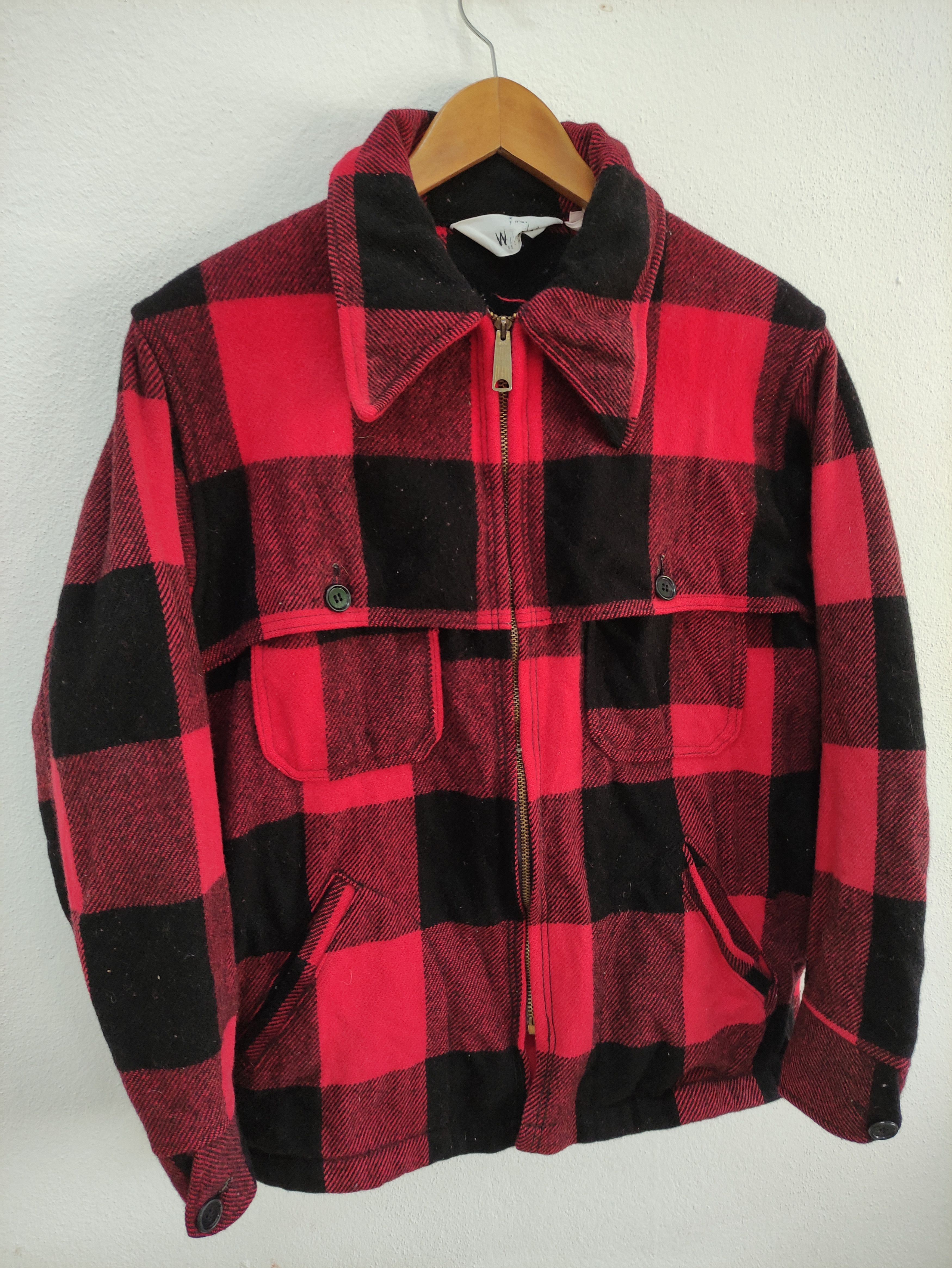 Vintage × Woolrich Woolen Mills Vintage Woolrich 60's Checkered Zip Up Wool Flannel Jacket Size US M / EU 48-50 / 2 - 3 Thumbnail