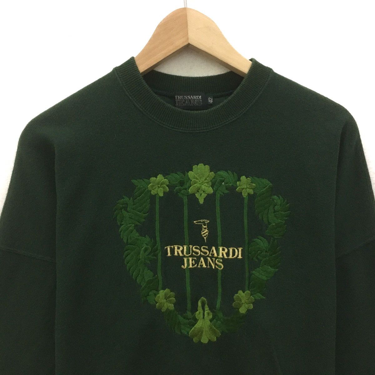 Trussardi × Vintage Vintage 90s Trussardi Embroidery Biglogo Sweatshirt Size US S / EU 44-46 / 1 - 2 Thumbnail
