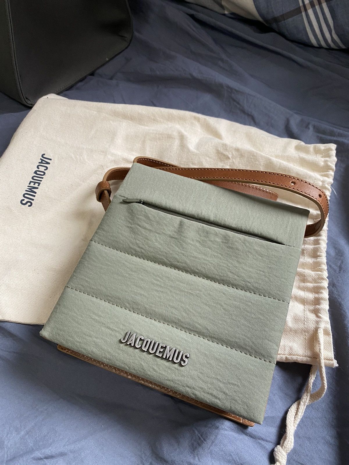 Jacquemus Le Carre crossbody shoulder bag khaki green brown Grailed