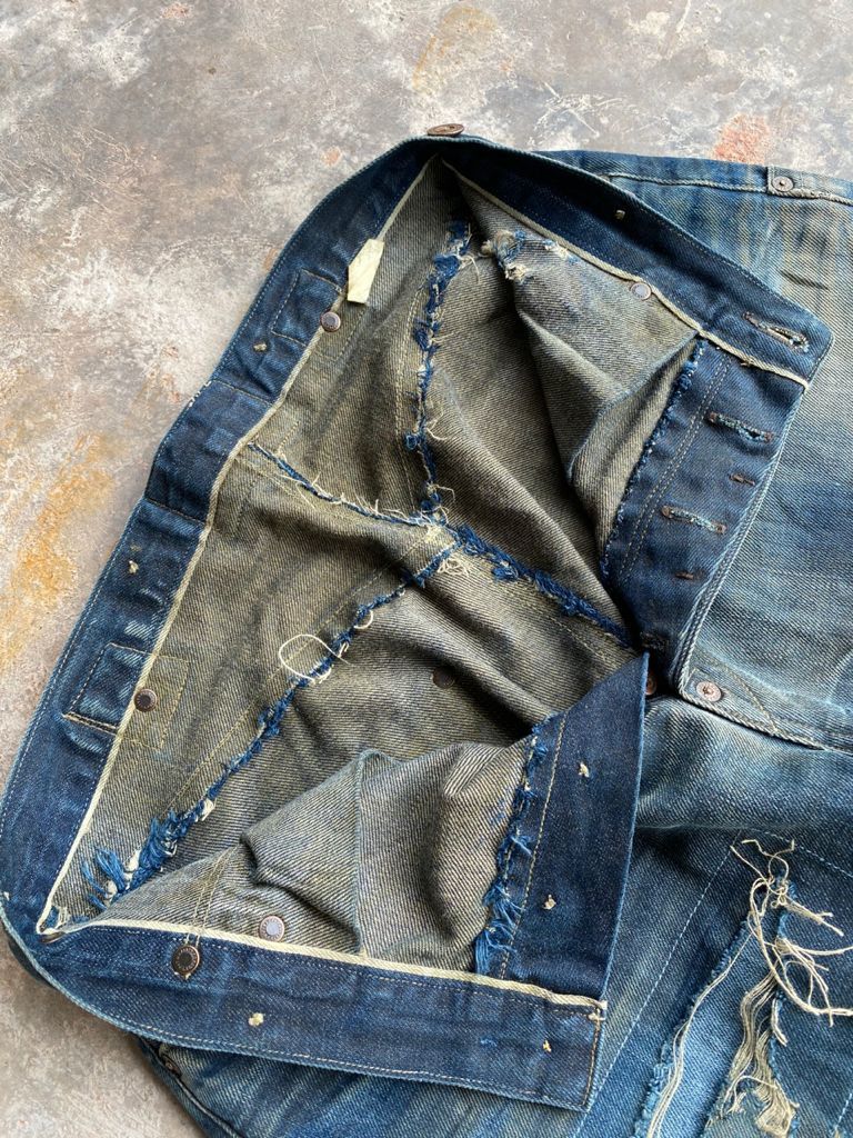 Levi's Vintage Clothing GRAIL🔥Vintage Levi’s Selvedge Repro Pat May 1873 Distress Size US 30 / EU 46 - 10 Thumbnail