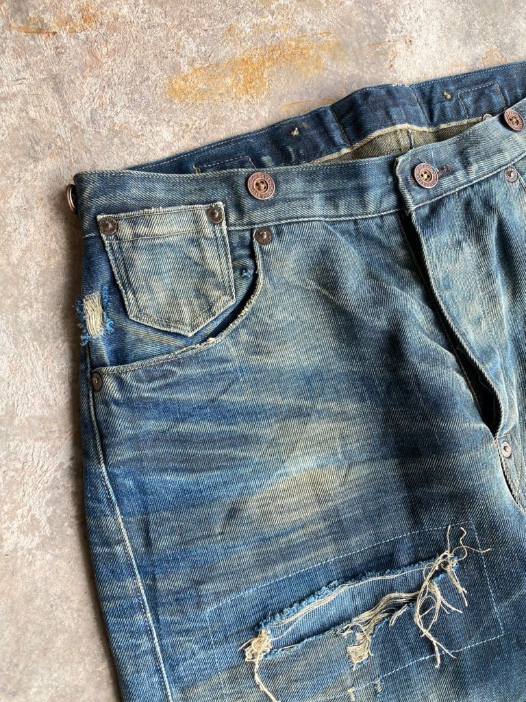 Levi's Vintage Clothing GRAIL🔥Vintage Levi’s Selvedge Repro Pat May 1873 Distress Size US 30 / EU 46 - 8 Thumbnail