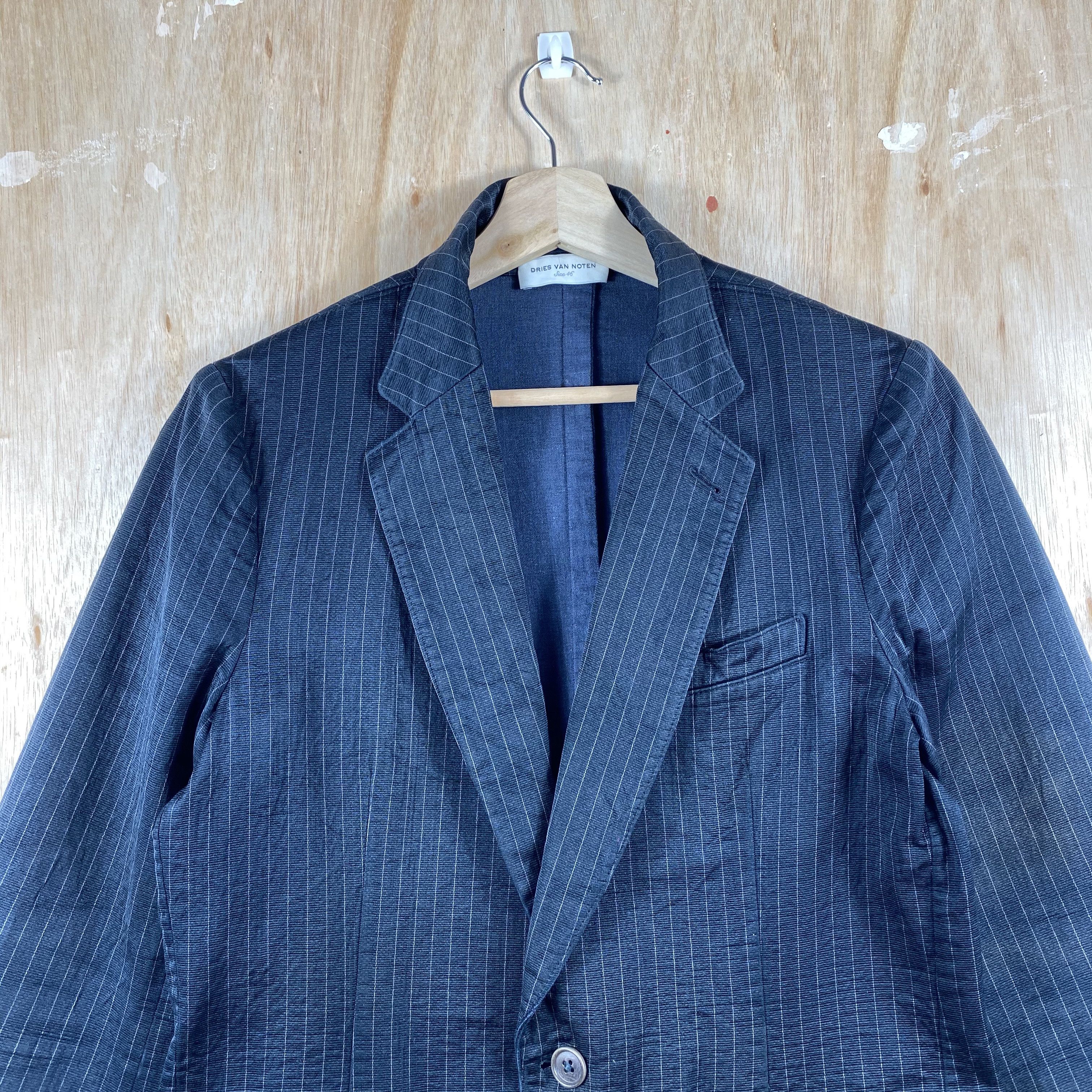 Dries Van Noten GRAIL🔥Pinstripe Dries Van Noten Blazer Faded Black Stripe Size US S / EU 44-46 / 1 - 4 Thumbnail