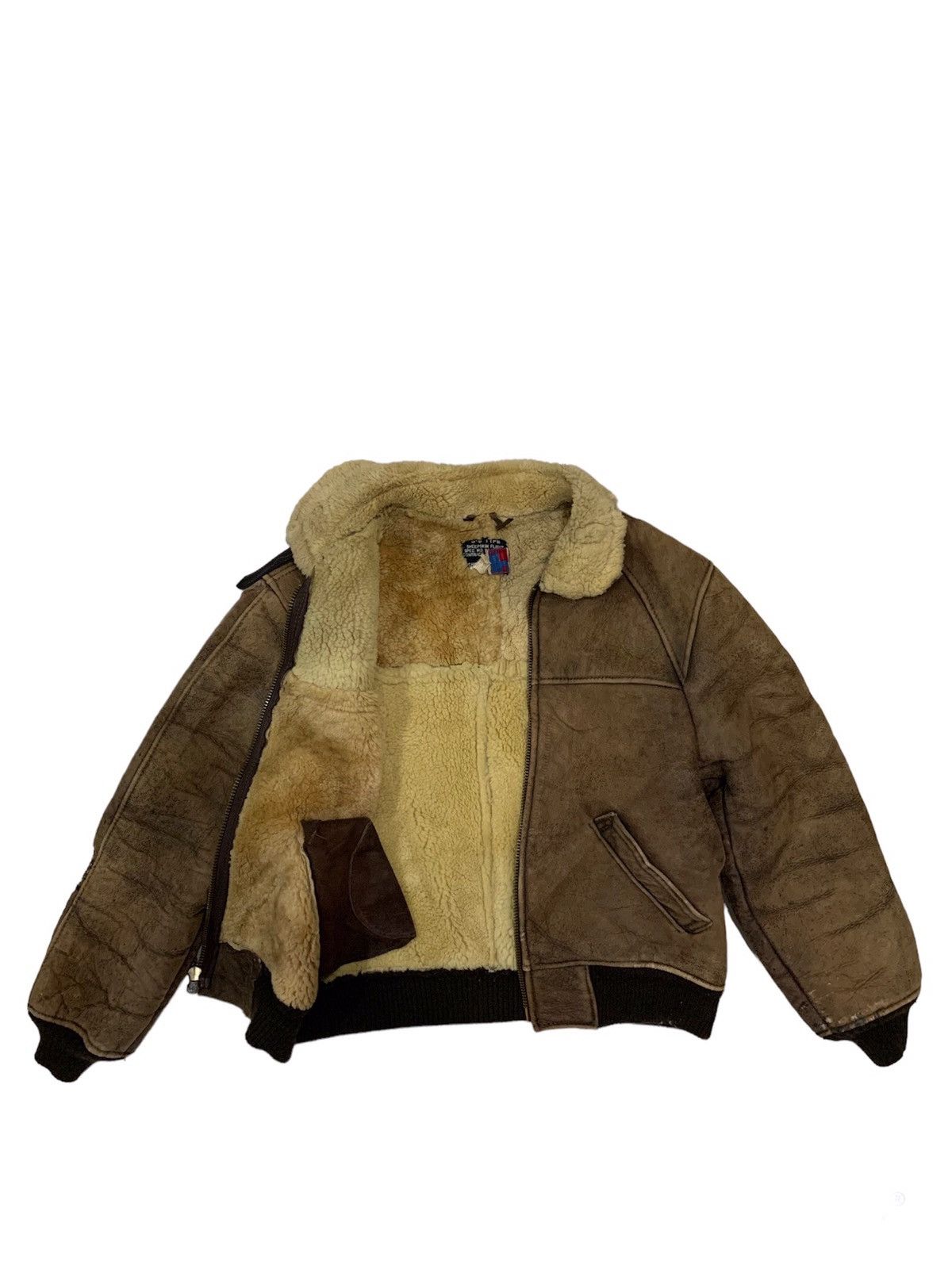Schott × Vintage Vintage 80’s Schott B-6 Sheepskin Flight Leather Jacket Size US S / EU 44-46 / 1 - 3 Thumbnail