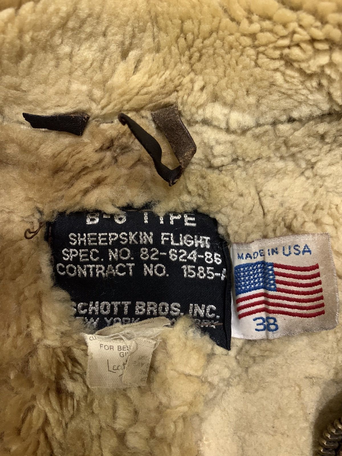 Schott × Vintage Vintage 80’s Schott B-6 Sheepskin Flight Leather Jacket Size US S / EU 44-46 / 1 - 5 Thumbnail