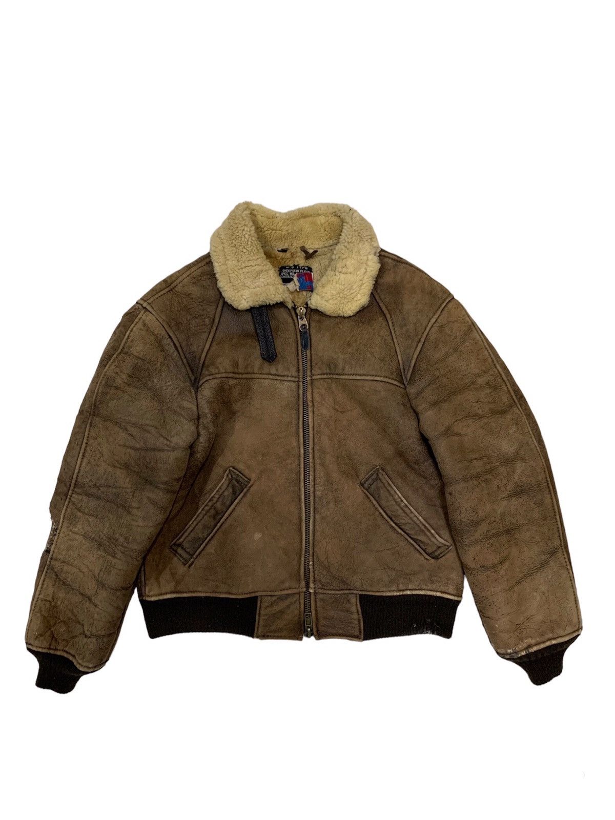 Schott × Vintage Vintage 80’s Schott B-6 Sheepskin Flight Leather Jacket Size US S / EU 44-46 / 1 - 1 Thumbnail