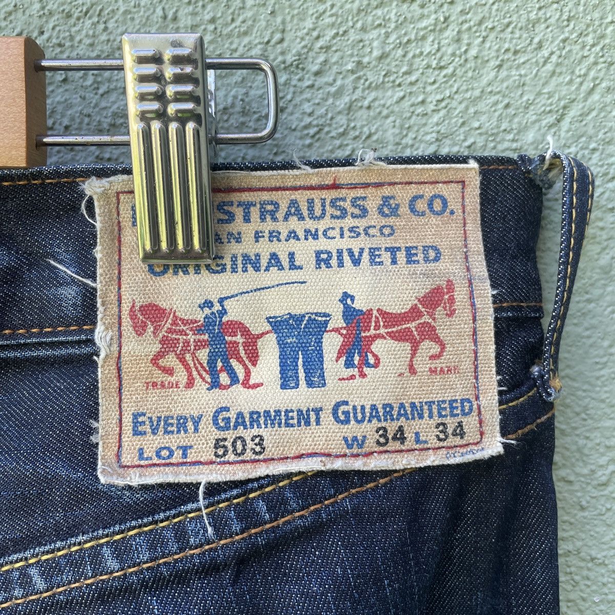 Levi's × Levi's Vintage Clothing Vintage Levi’s 503 Strauss & Co Distressed Denim Jeans Pants Size US 35 - 7 Thumbnail
