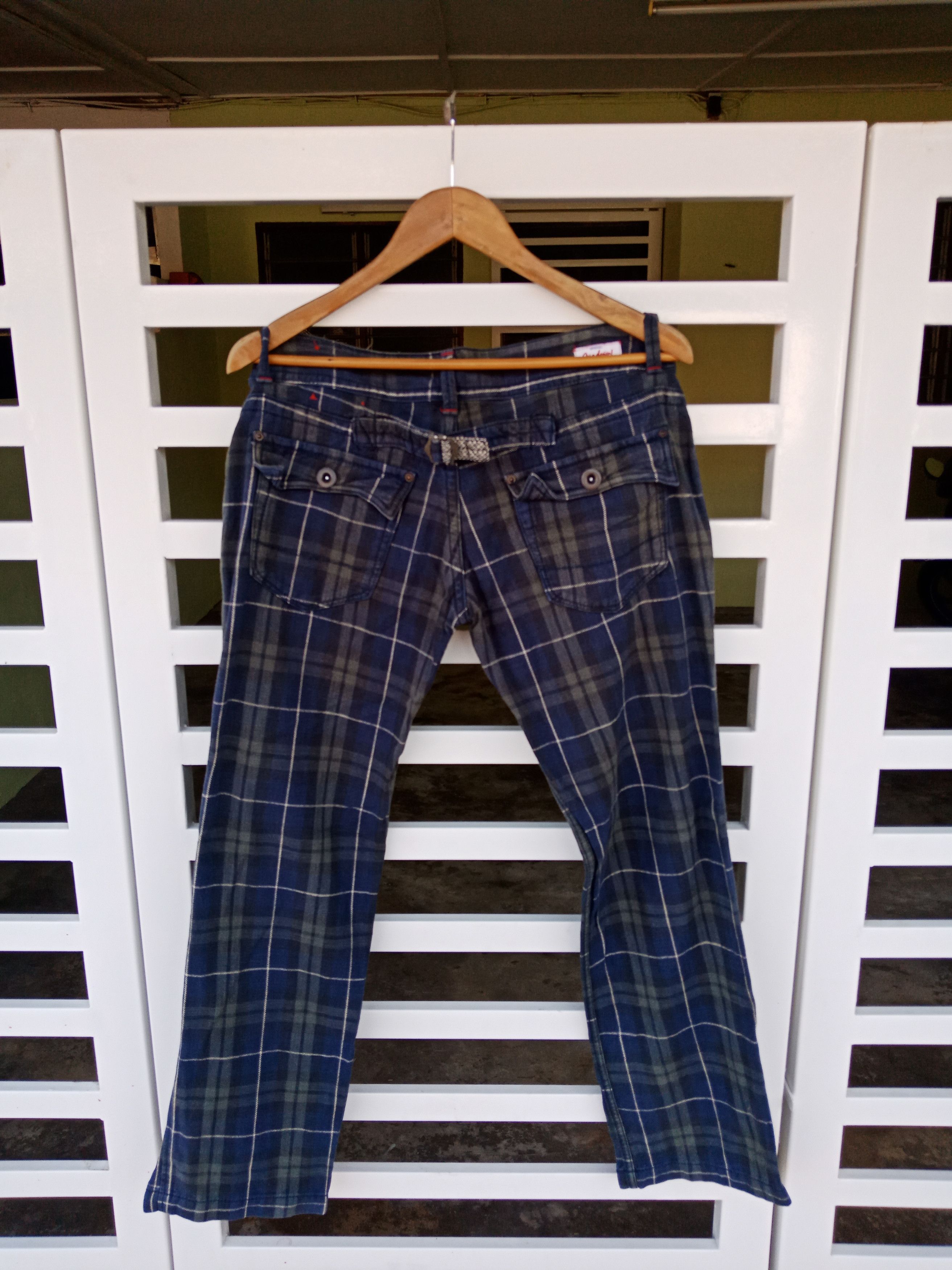 In The Attic Cepo Military Inspired Tartan Checker Pants Size US 33 - 1 Thumbnail