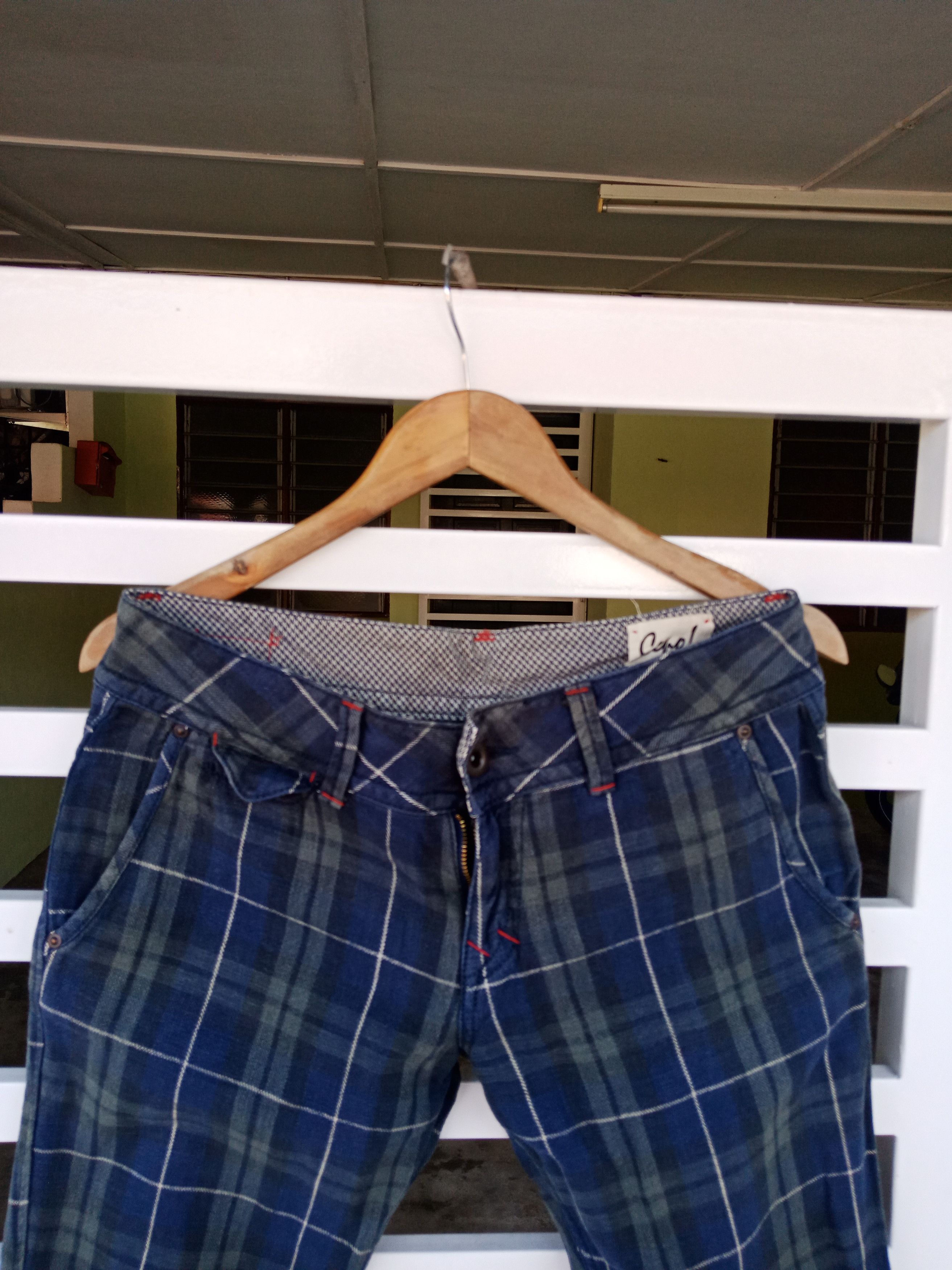 In The Attic Cepo Military Inspired Tartan Checker Pants Size US 33 - 6 Thumbnail