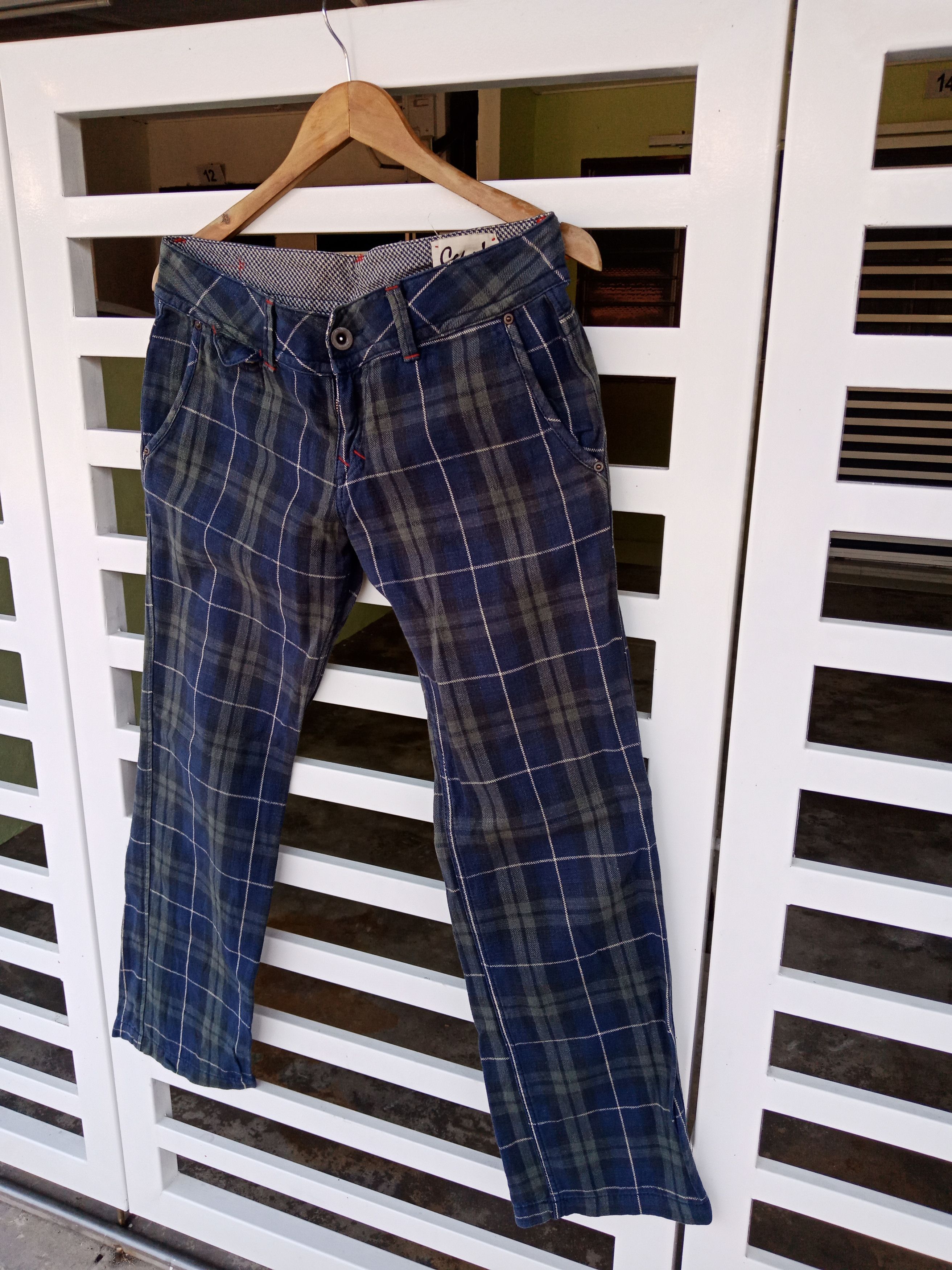In The Attic Cepo Military Inspired Tartan Checker Pants Size US 33 - 3 Thumbnail