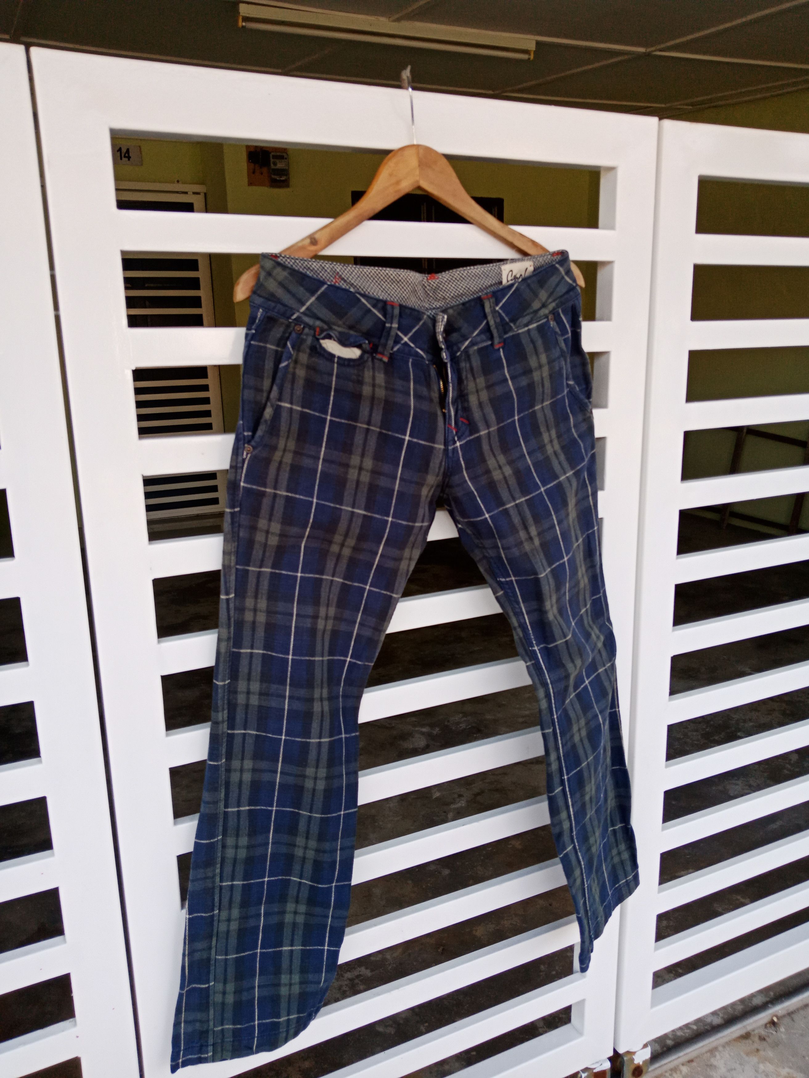 In The Attic Cepo Military Inspired Tartan Checker Pants Size US 33 - 4 Thumbnail