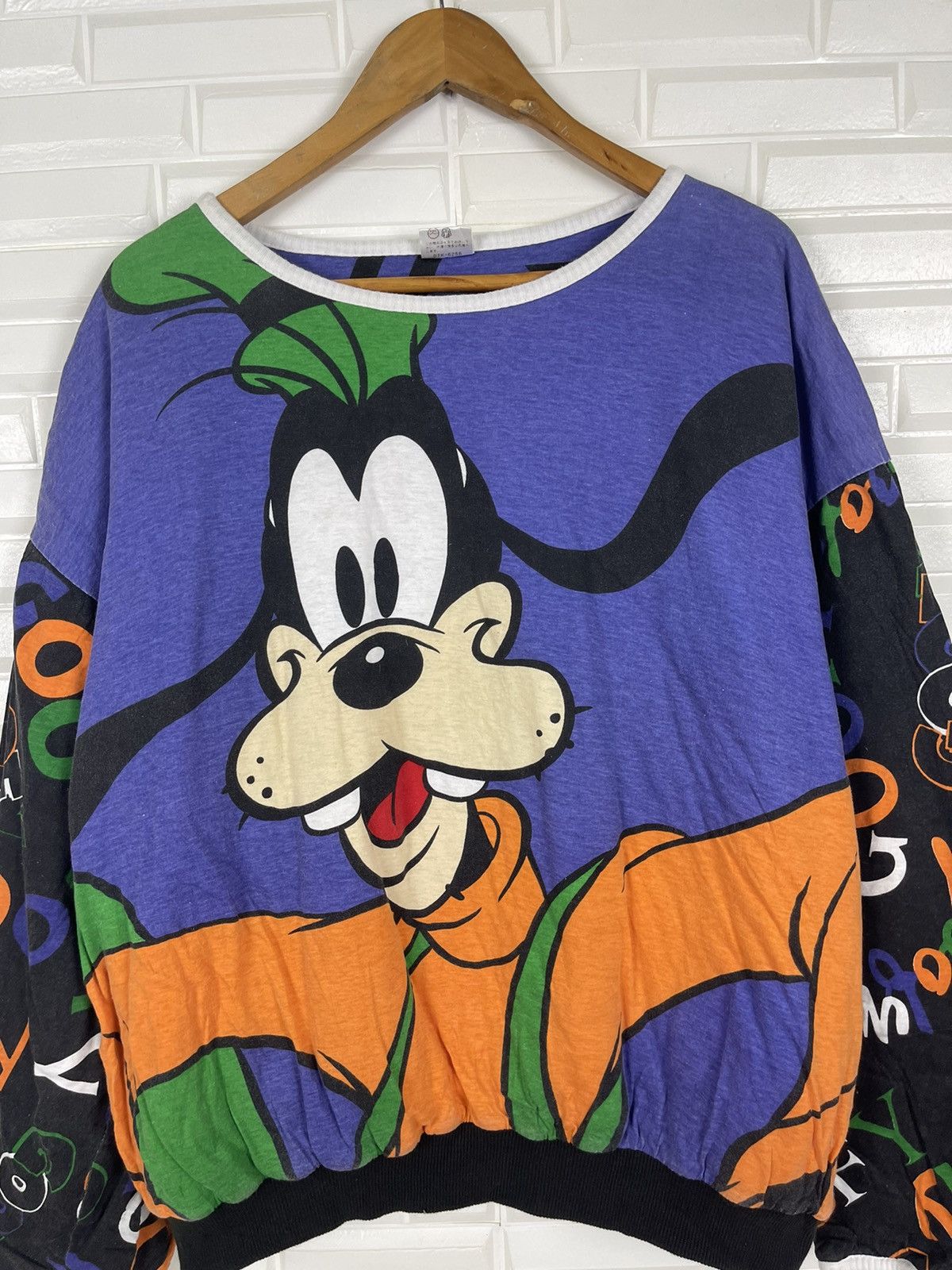 Cartoon Network Childhood Vintage Disney Cartoon Goofy Overprint Size US L / EU 52-54 / 3 - 3 Thumbnail