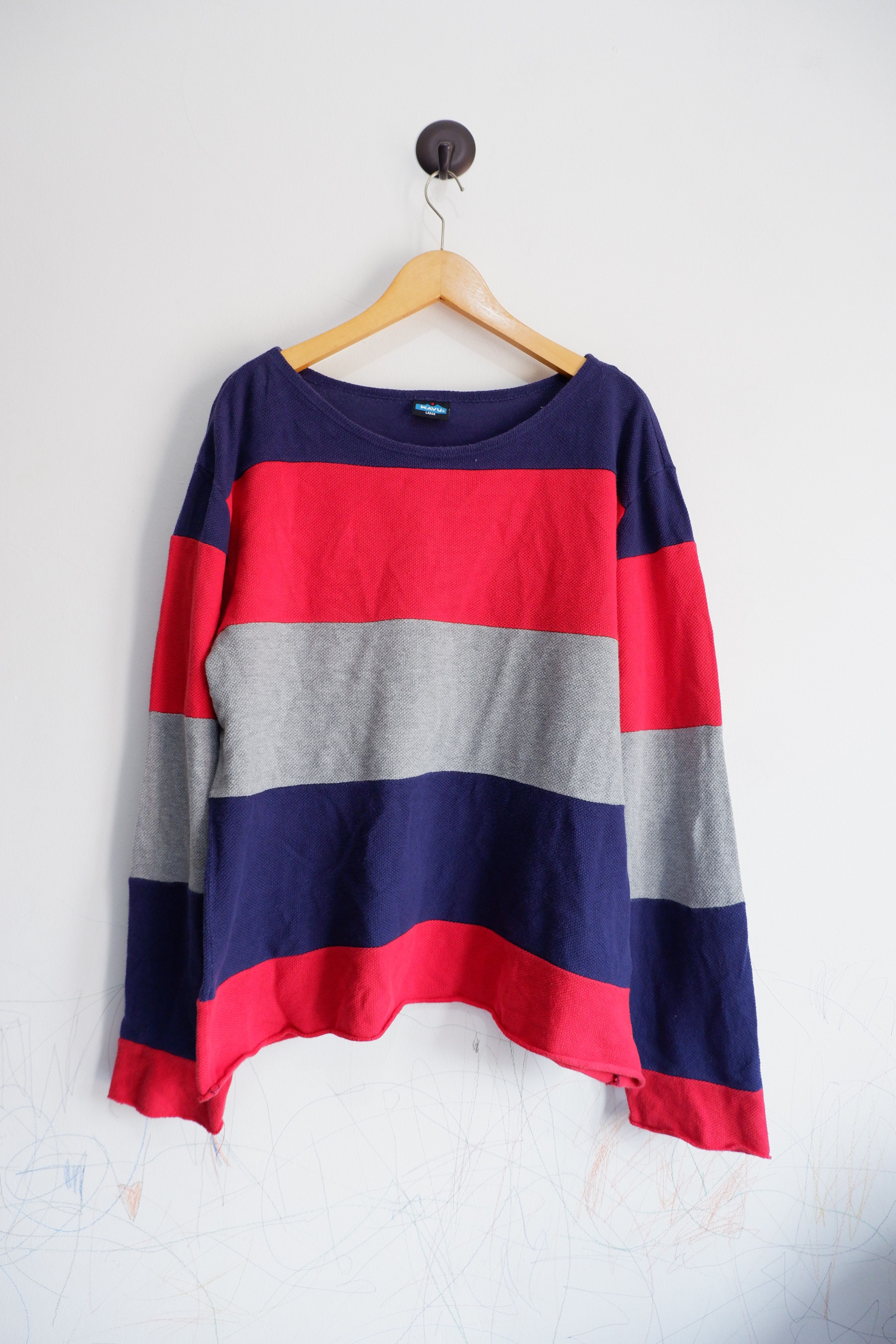 KAVU Vintage Kavu Patchwork Stripes Boxy Fit Long Sleeve Size US L / EU 52-54 / 3 - 1 Thumbnail