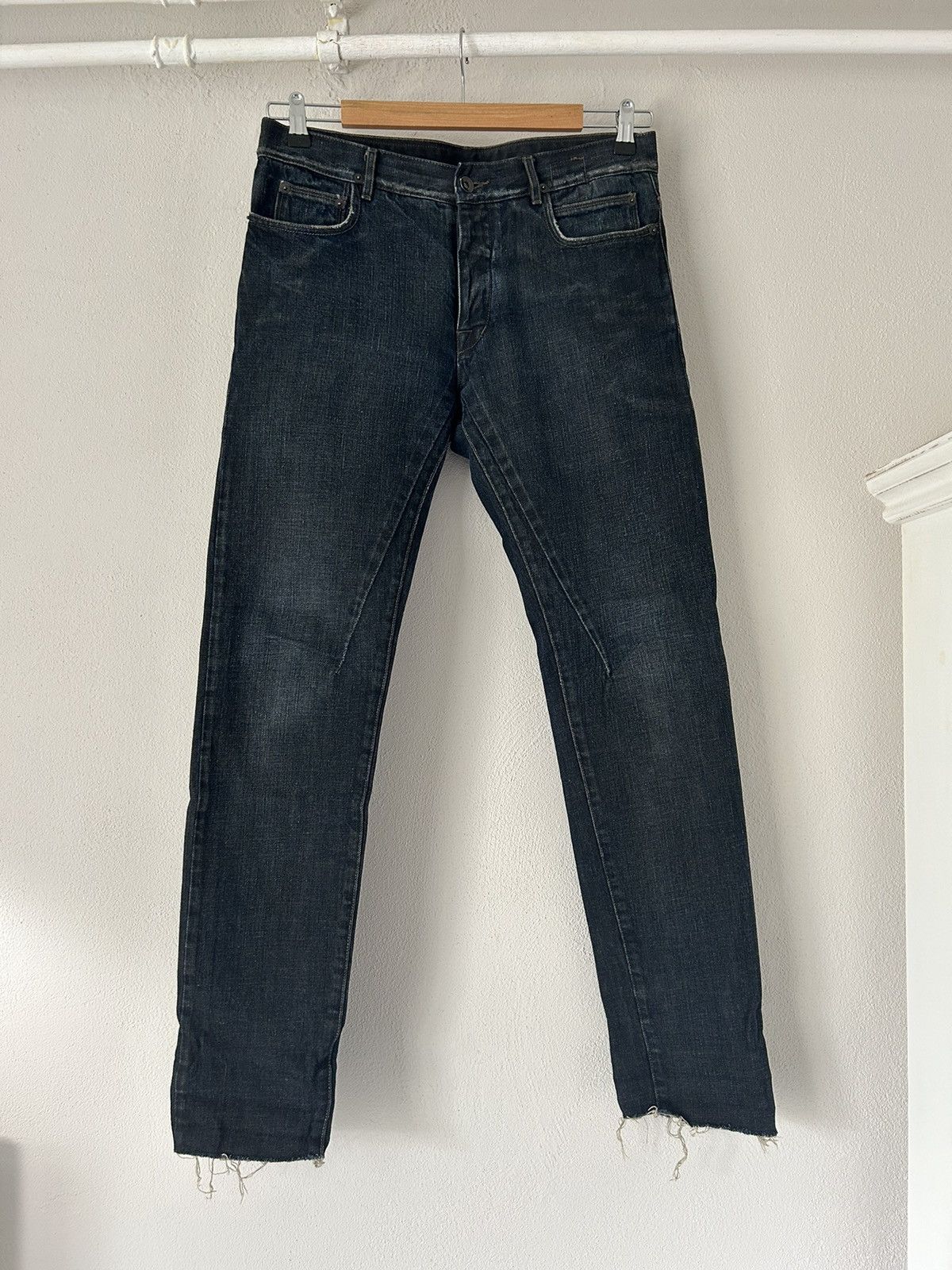 Pre-owned Rick Owens Dark Blue Denim Jeans