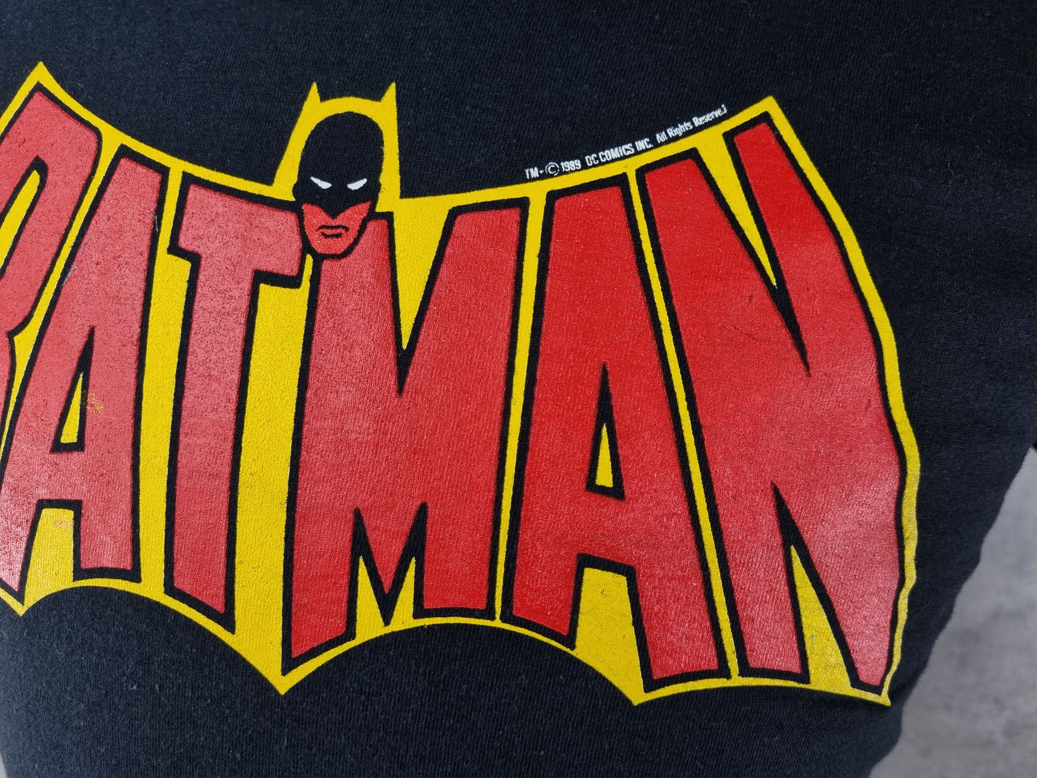 DC Comics × Vintage 1989 single stitch Batman Red Logo death stock tee Size US M / EU 48-50 / 2 - 5 Thumbnail