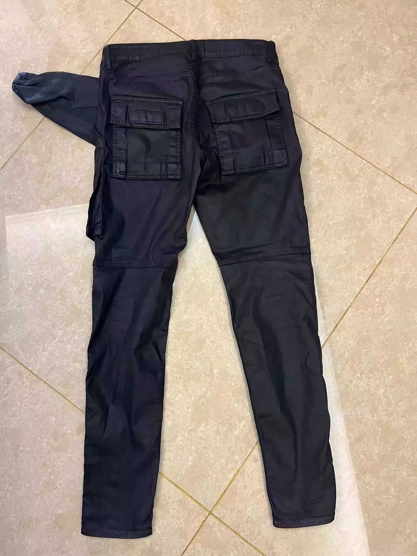 Rick Owens Rick Owens 19SS slanted placket wax denim motorcycle pants Size US 33 - 3 Thumbnail