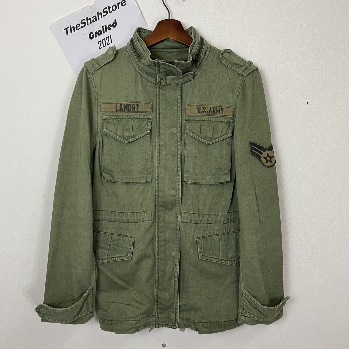 image of Military x Vintage Azul By Moussy Multipocket U.s Army Jacket in Green, Men's (Size Small)