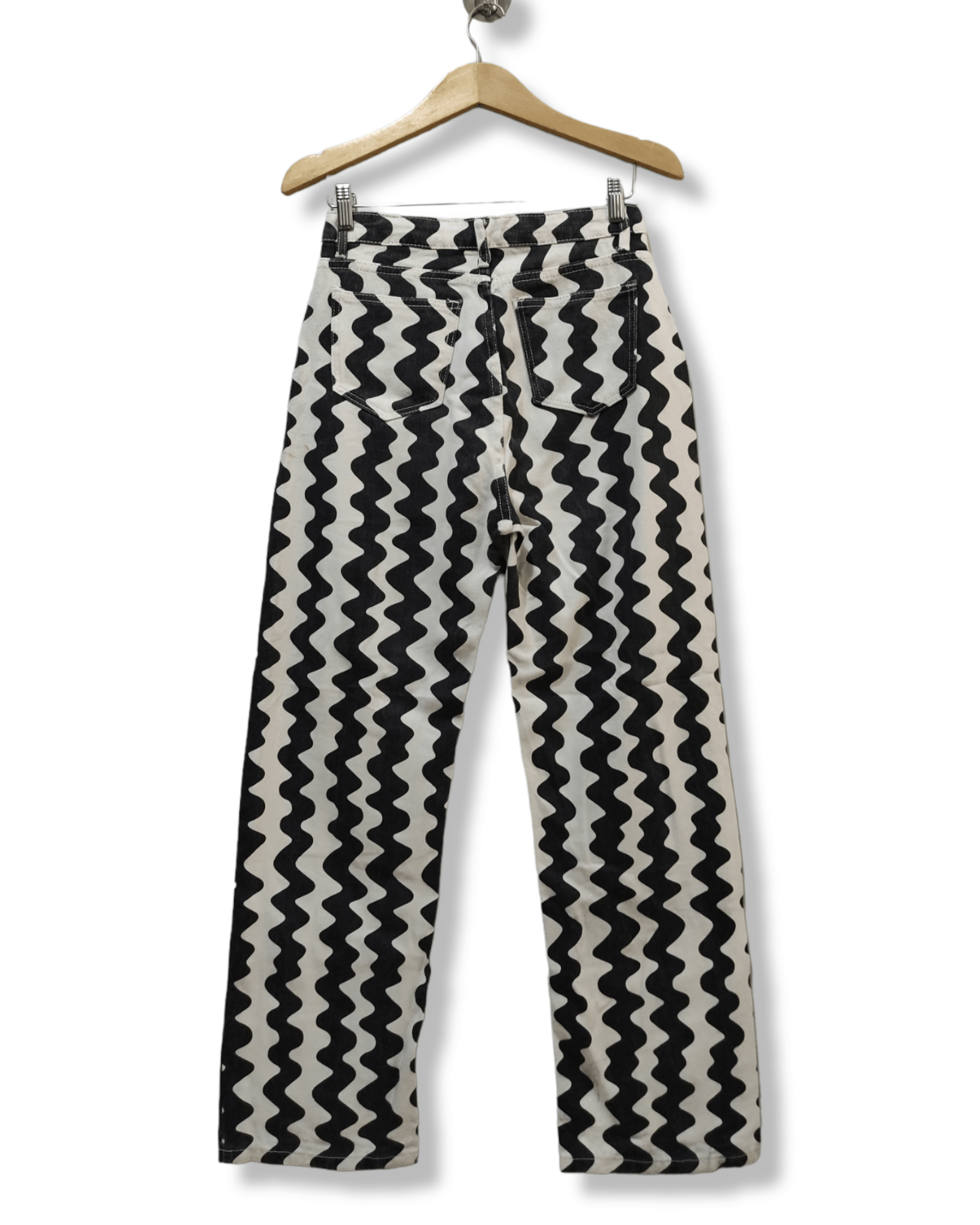 Japanese Brand × Le Grande Bleu (L.G.B.) × Tornado Mart Shein Wavy Line Pattern Pant Size US 29 - 2 Thumbnail