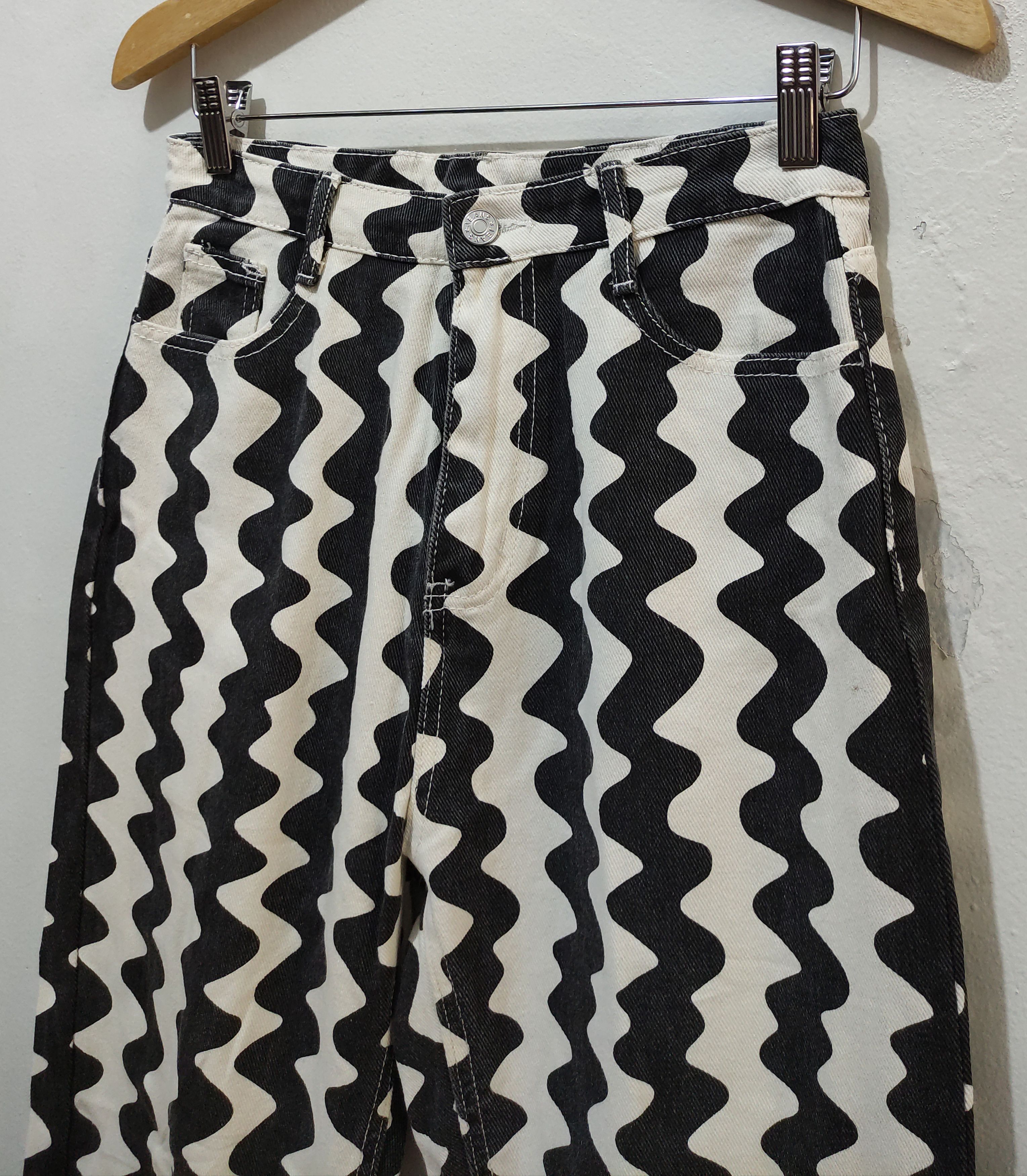 Japanese Brand × Le Grande Bleu (L.G.B.) × Tornado Mart Shein Wavy Line Pattern Pant Size US 29 - 11 Thumbnail