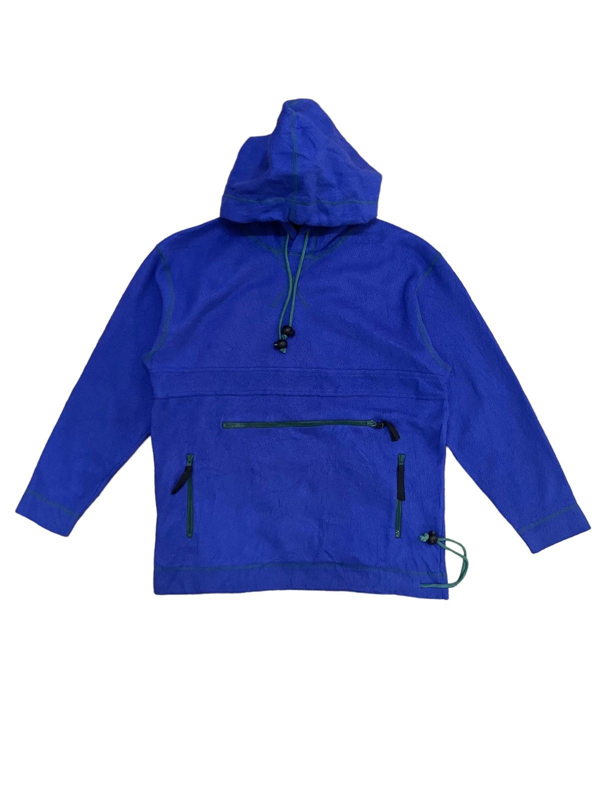 image of Archival Clothing x Outdoor Life Vintage Dog Cigar Anorak Multi Pocket Winter Hoodie in Blue (Size 