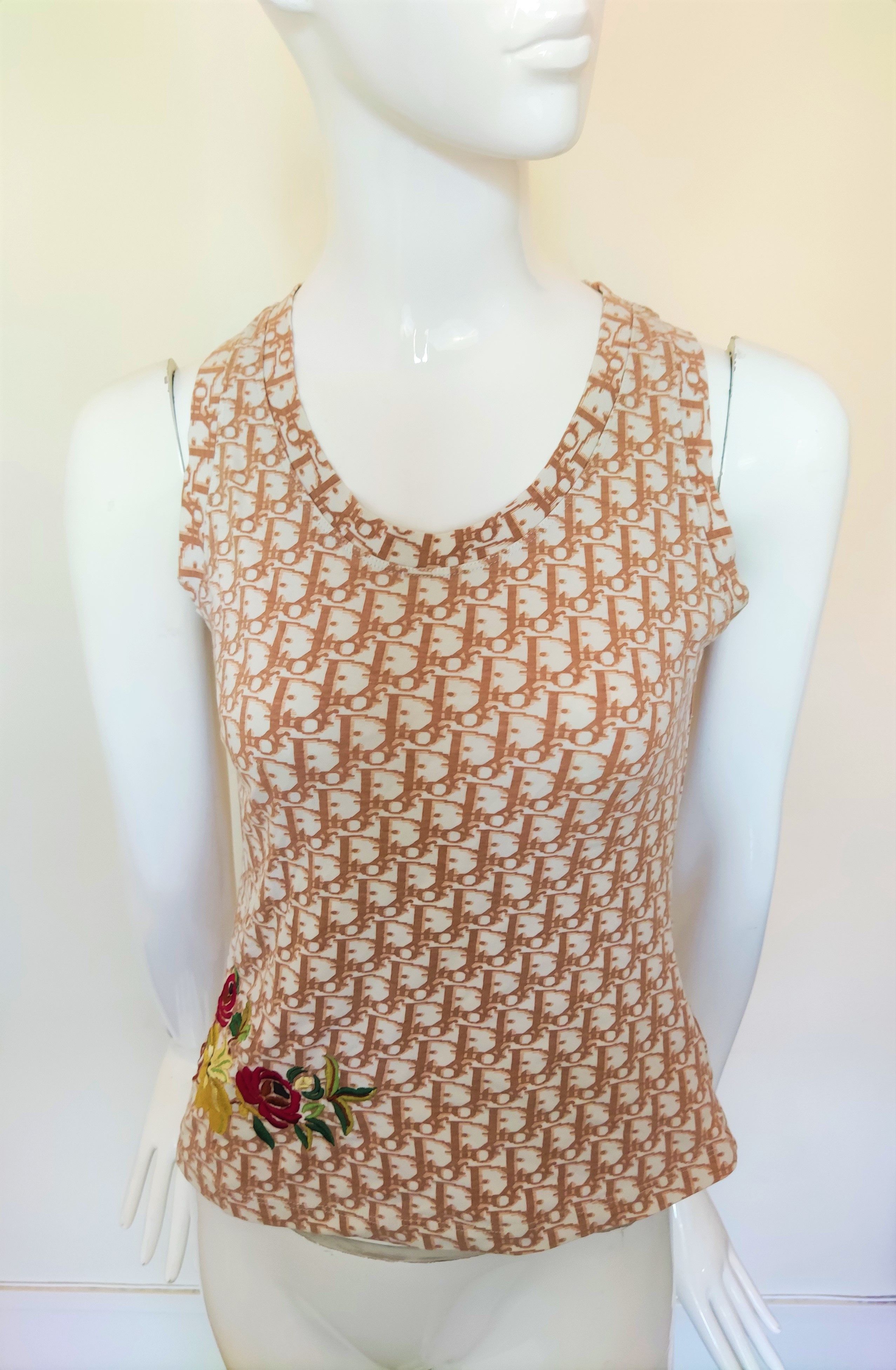 Dior Christian Dior Monogram Logo Text T-shirt TankTee Top Size L / US 10 / IT 46 - 1 Thumbnail