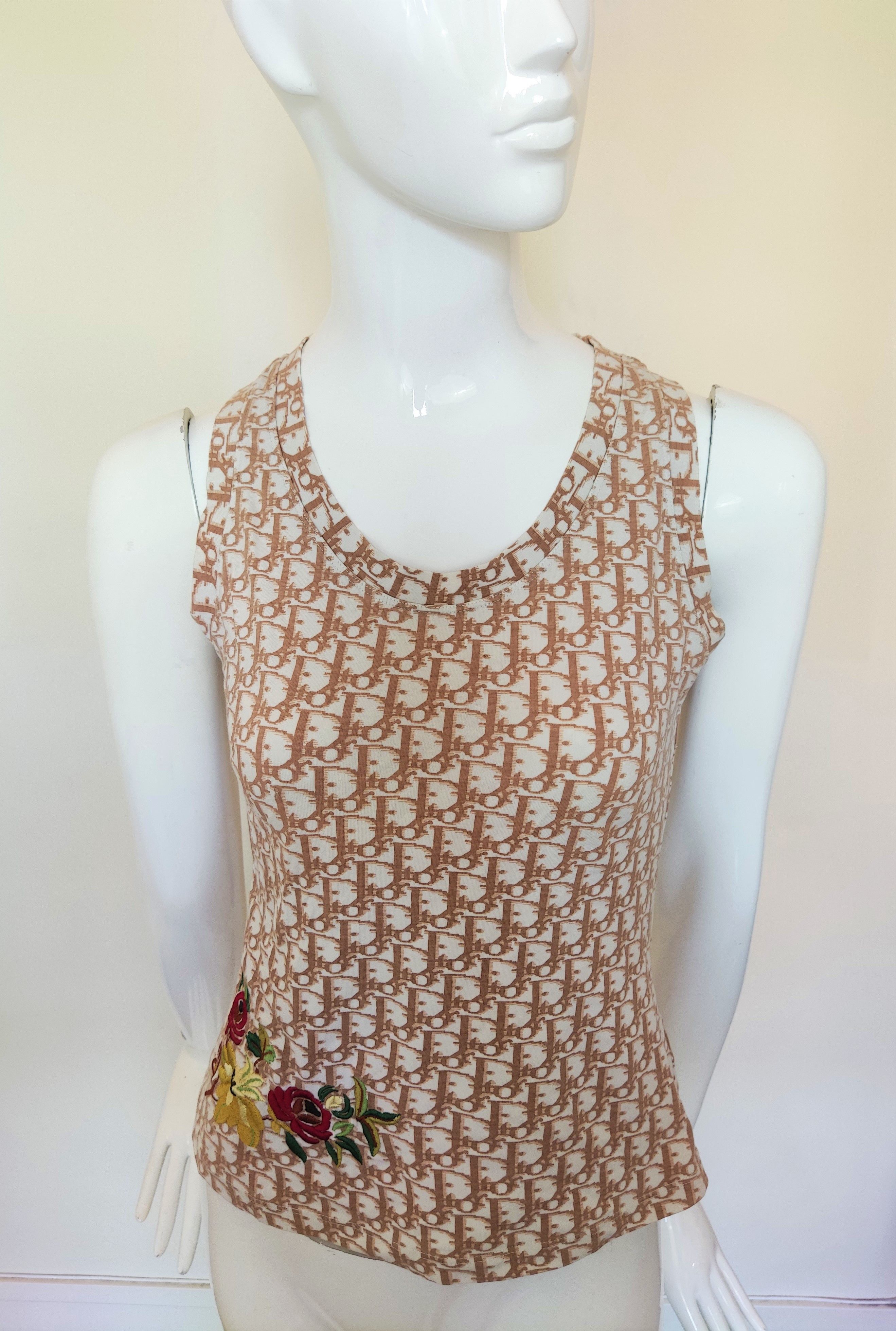 Dior Christian Dior Monogram Logo Text T-shirt TankTee Top Size L / US 10 / IT 46 - 6 Thumbnail