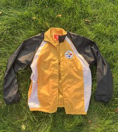 Vintage NFL Mirage Throwback Leather Bomber PITTSBURGH STEELERS JACKET XL  RARE