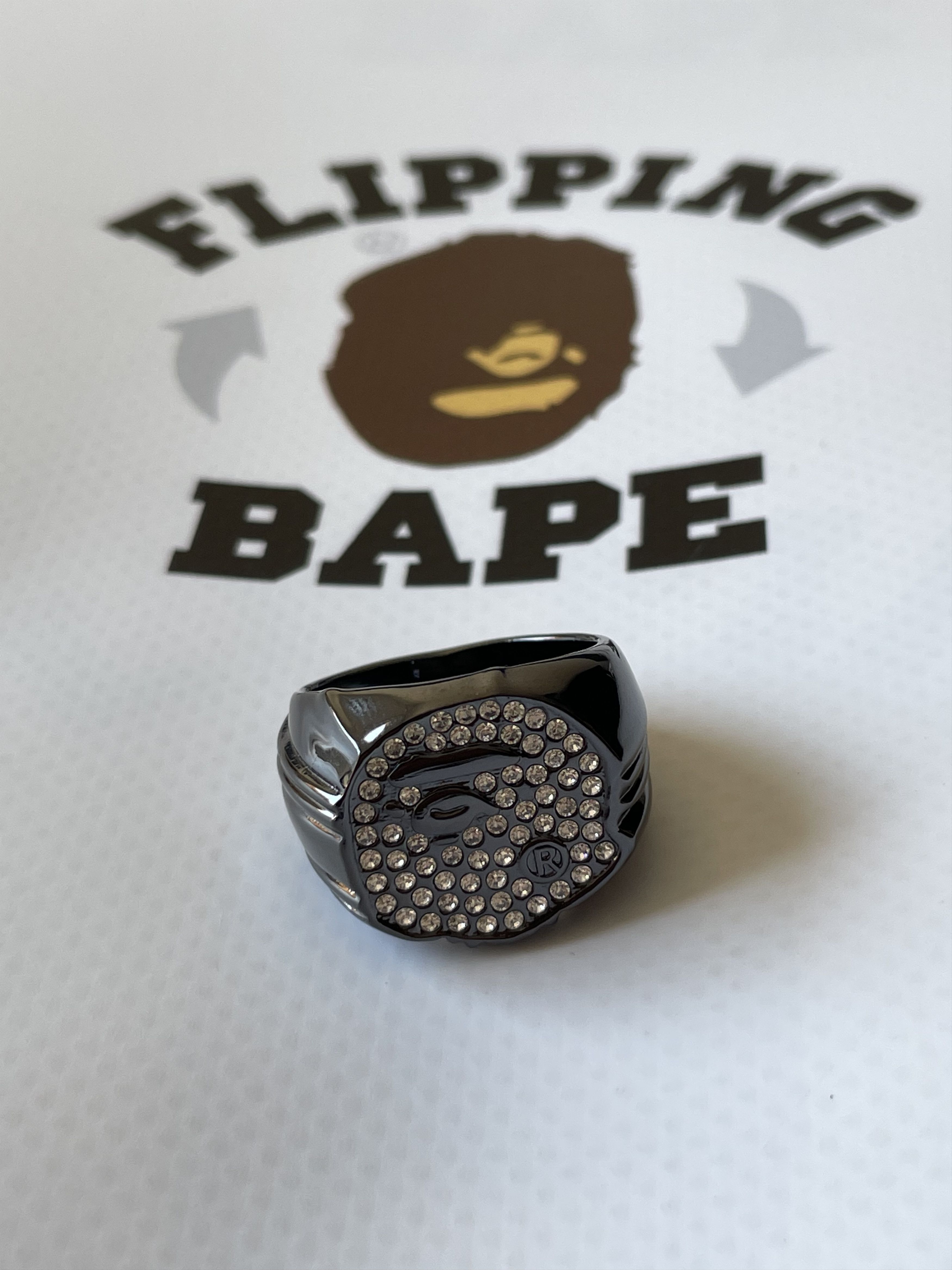 Bape BAPE RHINESTONE APE HEAD RING | Grailed