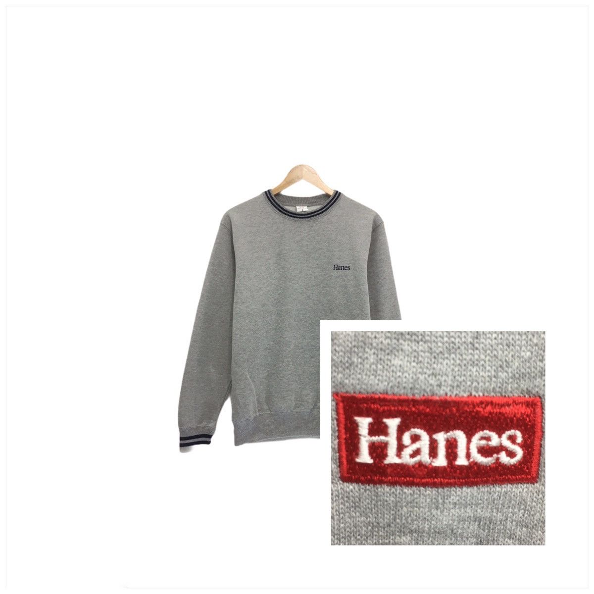 Hanes × Vintage Vintage Plain Sweatshirt Crewneck Plain Hanes Size US M / EU 48-50 / 2 - 1 Thumbnail