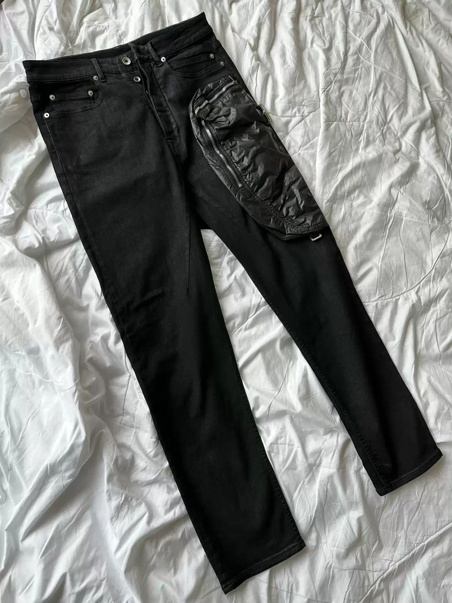 Rick Owens Rick Owens Drkshdw side pocket brushed wax jeans Size US 30 / EU 46 - 1 Thumbnail