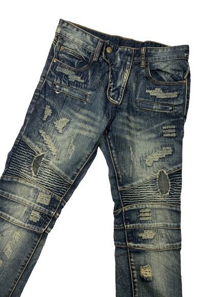 Japanese Brand Bie Pa fashion distress bikers jeans Size US 32 / EU 48 - 3 Thumbnail