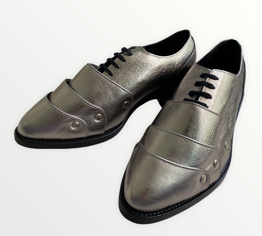 image of Comme Des Garcons Homme Plus Fall 16 Runway Silver Armor Shoes, Men's (Size 10)