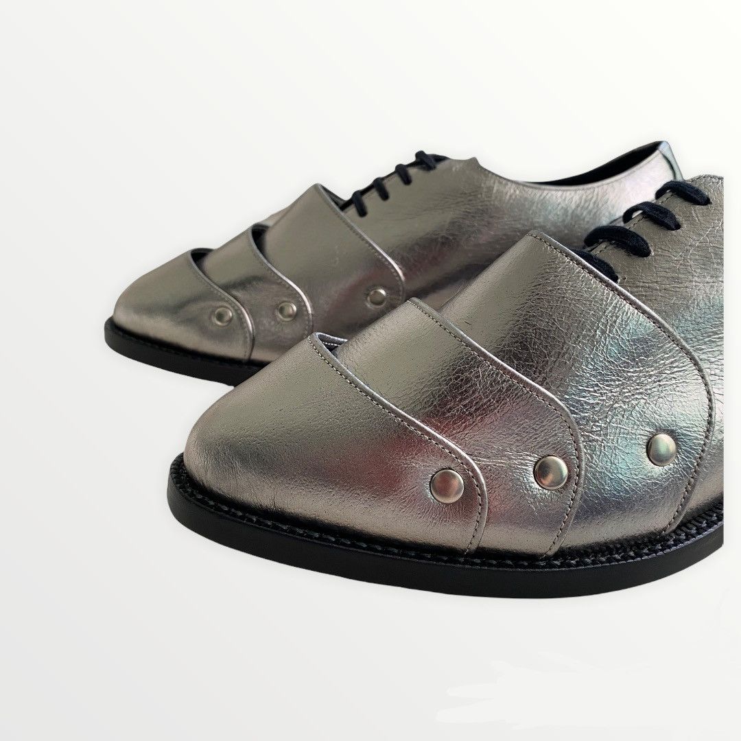 Comme des Garcons Homme Plus Fall 16 Runway Silver Armor Shoes Size US 10 / EU 43 - 4 Thumbnail