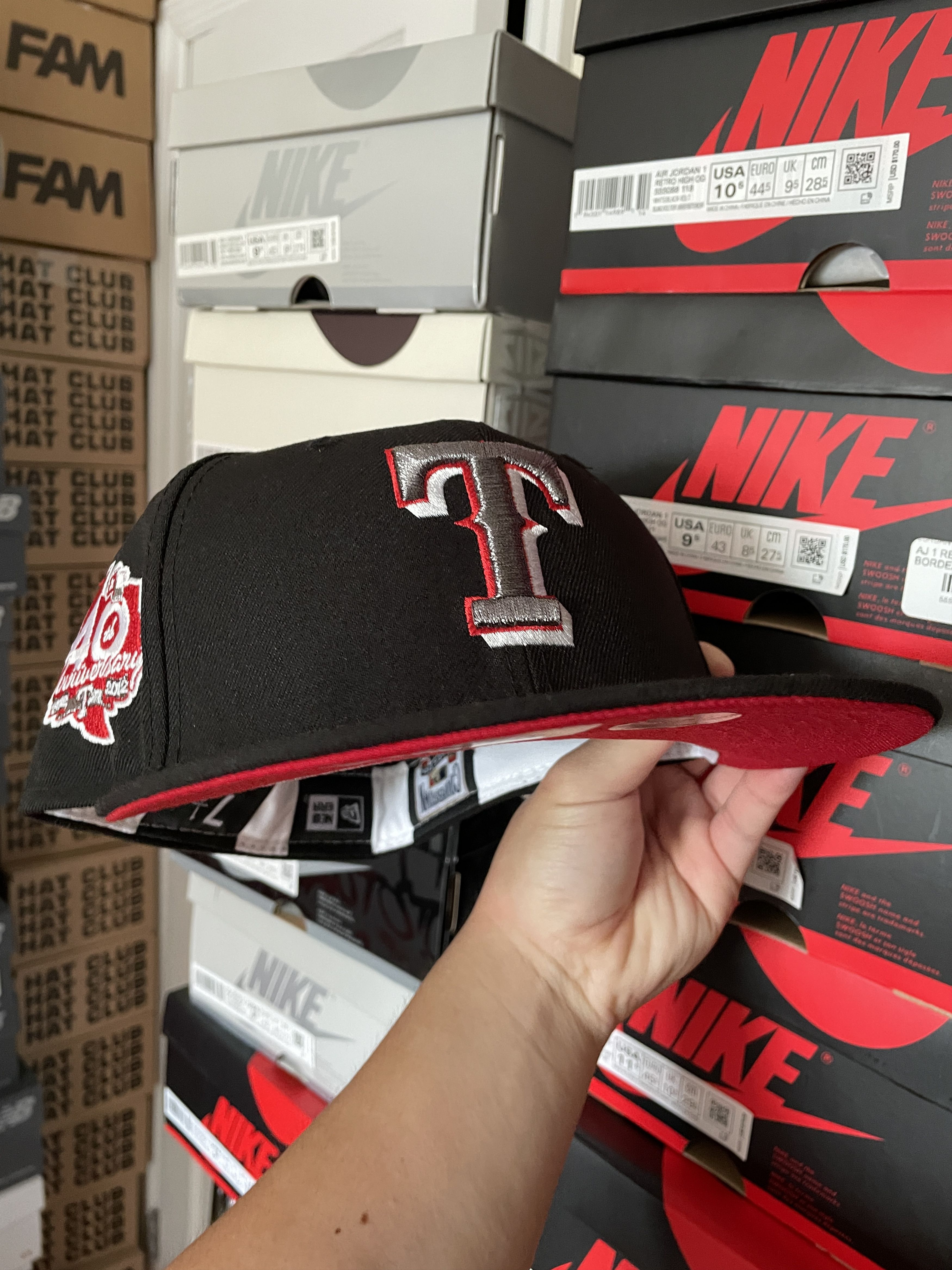 MLB × New Era 7 1/8 Black Red Terminator Texas Rangers 40th Topperz Cap Size ONE SIZE - 7 Thumbnail