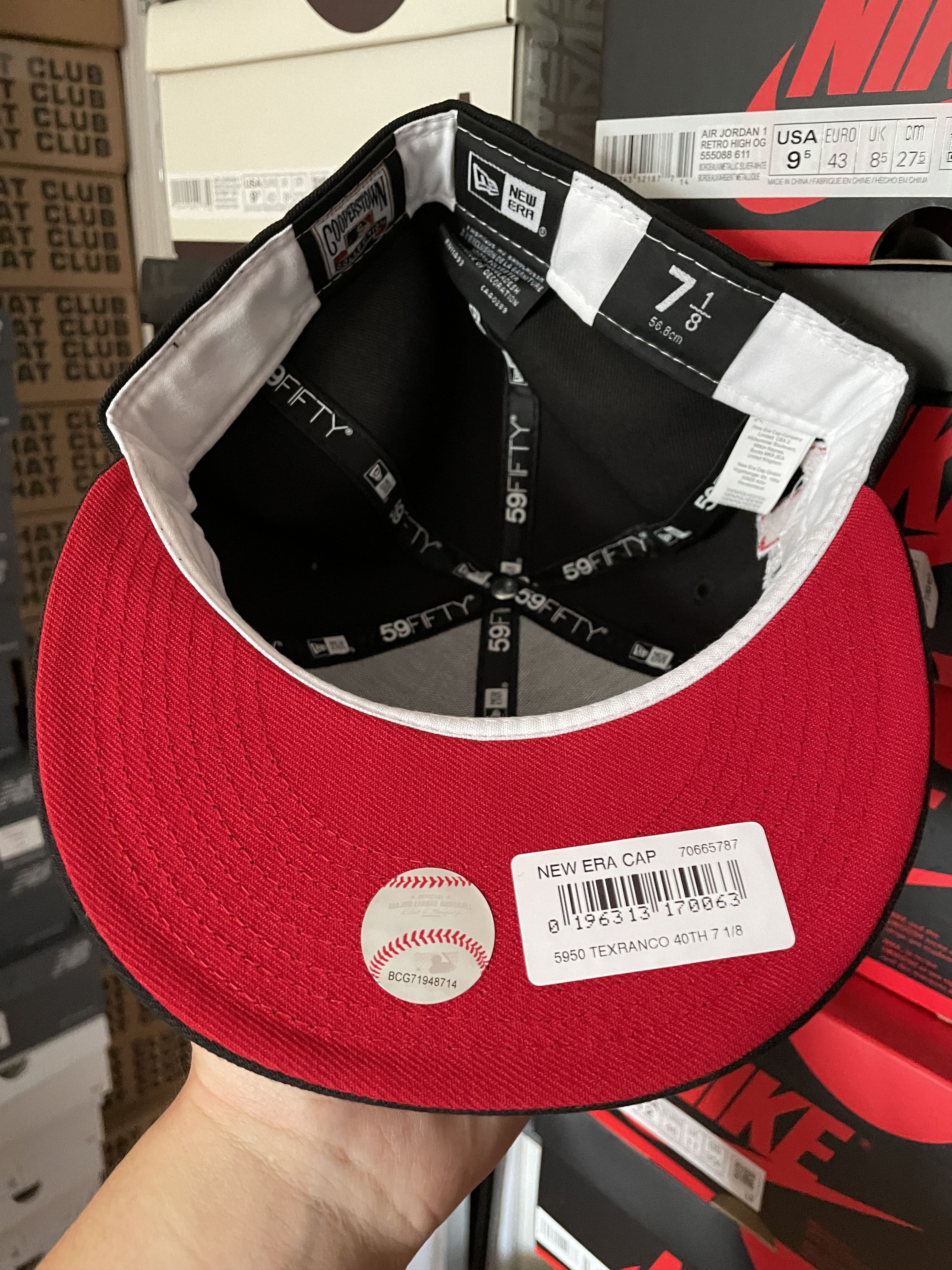 MLB × New Era 7 1/8 Black Red Terminator Texas Rangers 40th Topperz Cap Size ONE SIZE - 6 Thumbnail