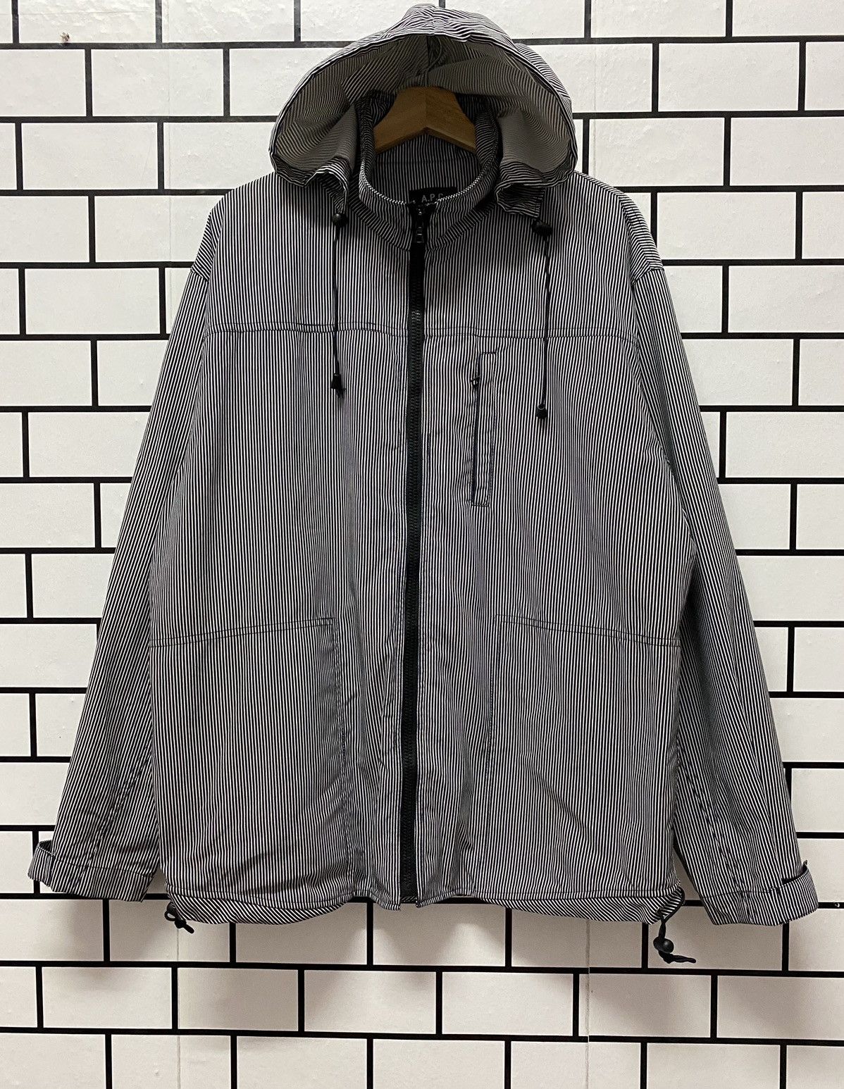 A.P.C. A.P.C Paris Hickory Stripe Hidden Hoodie AW Jacket Size US L / EU 52-54 / 3 - 1 Thumbnail