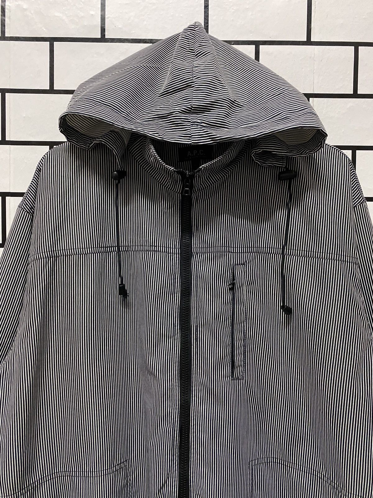 A.P.C. A.P.C Paris Hickory Stripe Hidden Hoodie AW Jacket Size US L / EU 52-54 / 3 - 5 Thumbnail