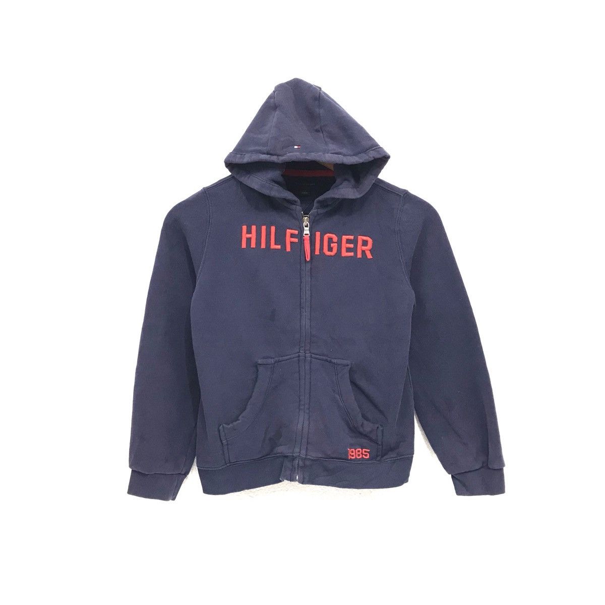 Tommy Hilfiger × Tommy Jeans Vintage Tommy Hilfiger Hoodies Sweatshirt Spellout Hilfiger Size S / US 4 / IT 40 - 1 Thumbnail