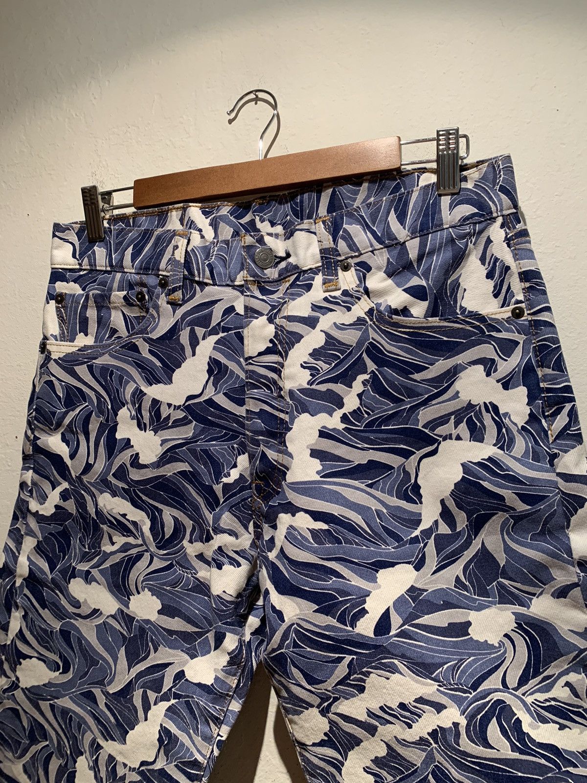 Designer × Levi's *RARE* Levi’s Aquamarine Print 501 Sample Denim Jeans - 32 Size US 32 / EU 48 - 3 Thumbnail