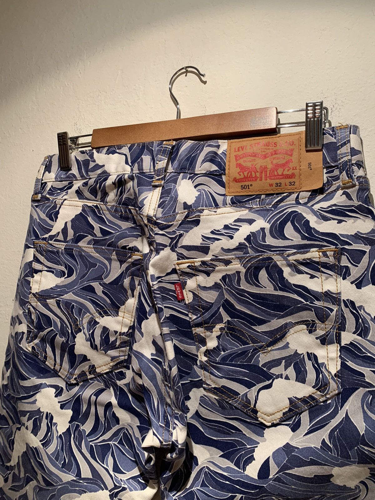 Designer × Levi's *RARE* Levi’s Aquamarine Print 501 Sample Denim Jeans - 32 Size US 32 / EU 48 - 4 Thumbnail