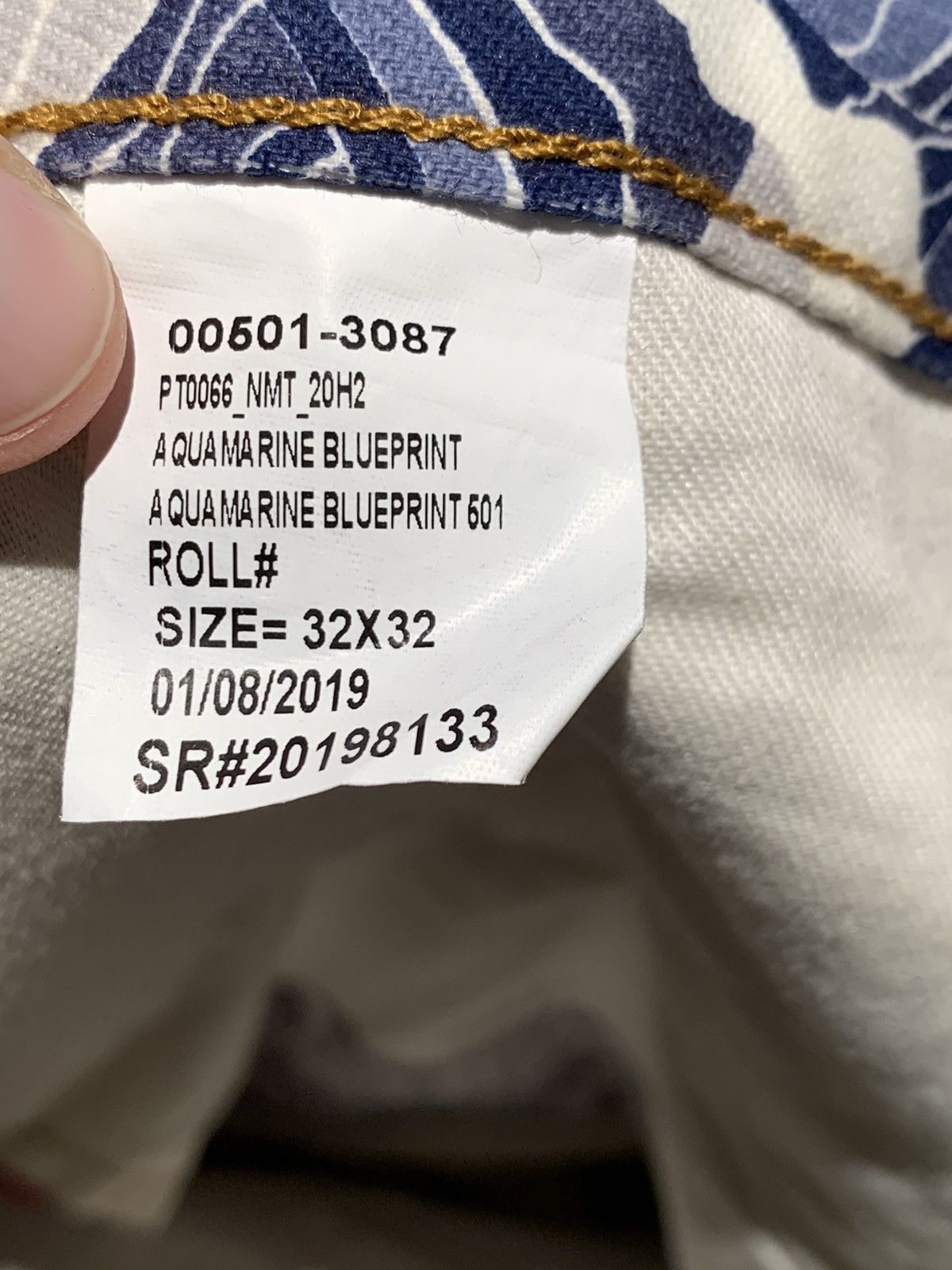 Designer × Levi's *RARE* Levi’s Aquamarine Print 501 Sample Denim Jeans - 32 Size US 32 / EU 48 - 12 Thumbnail