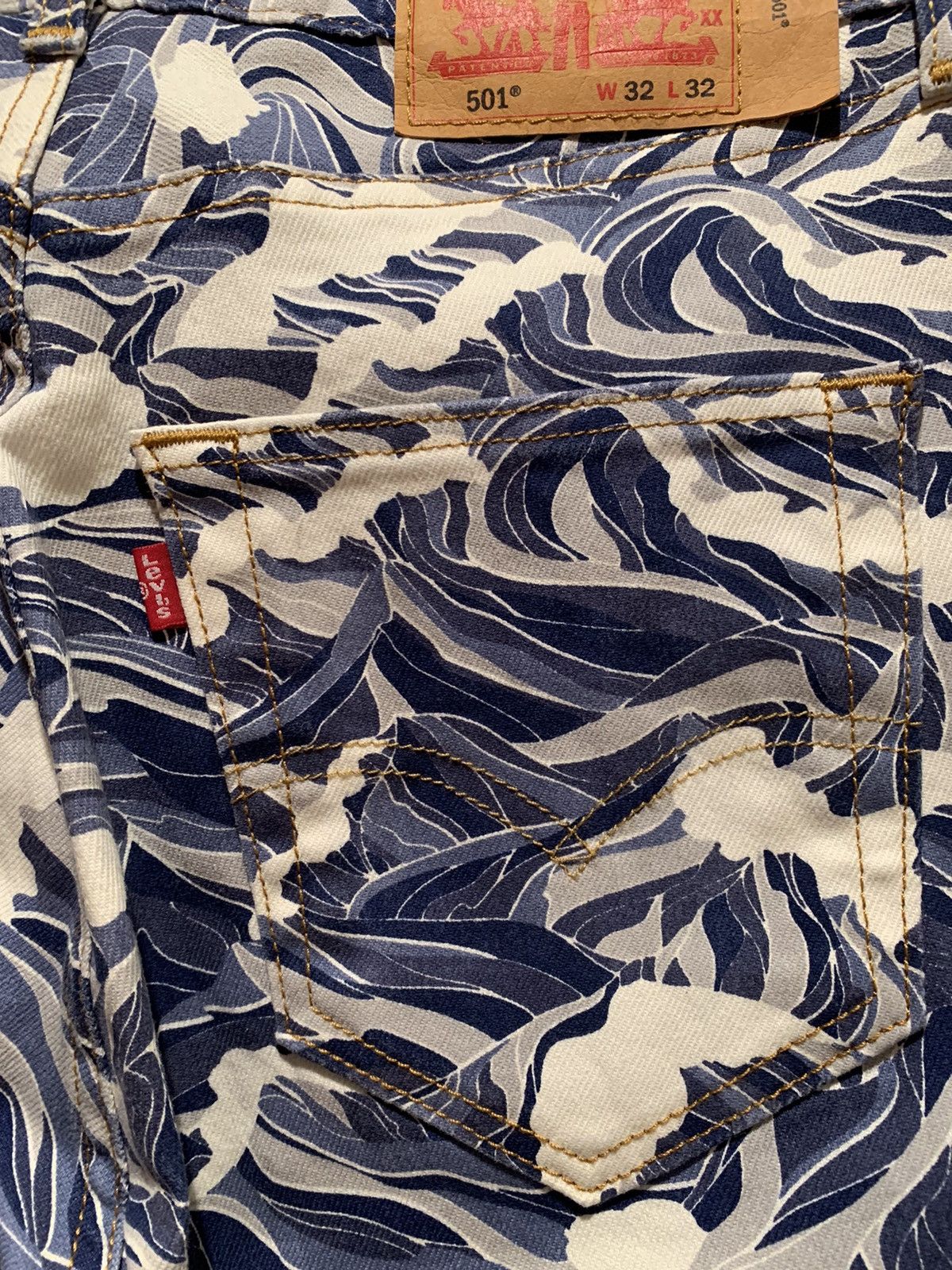Designer × Levi's *RARE* Levi’s Aquamarine Print 501 Sample Denim Jeans - 32 Size US 32 / EU 48 - 7 Thumbnail