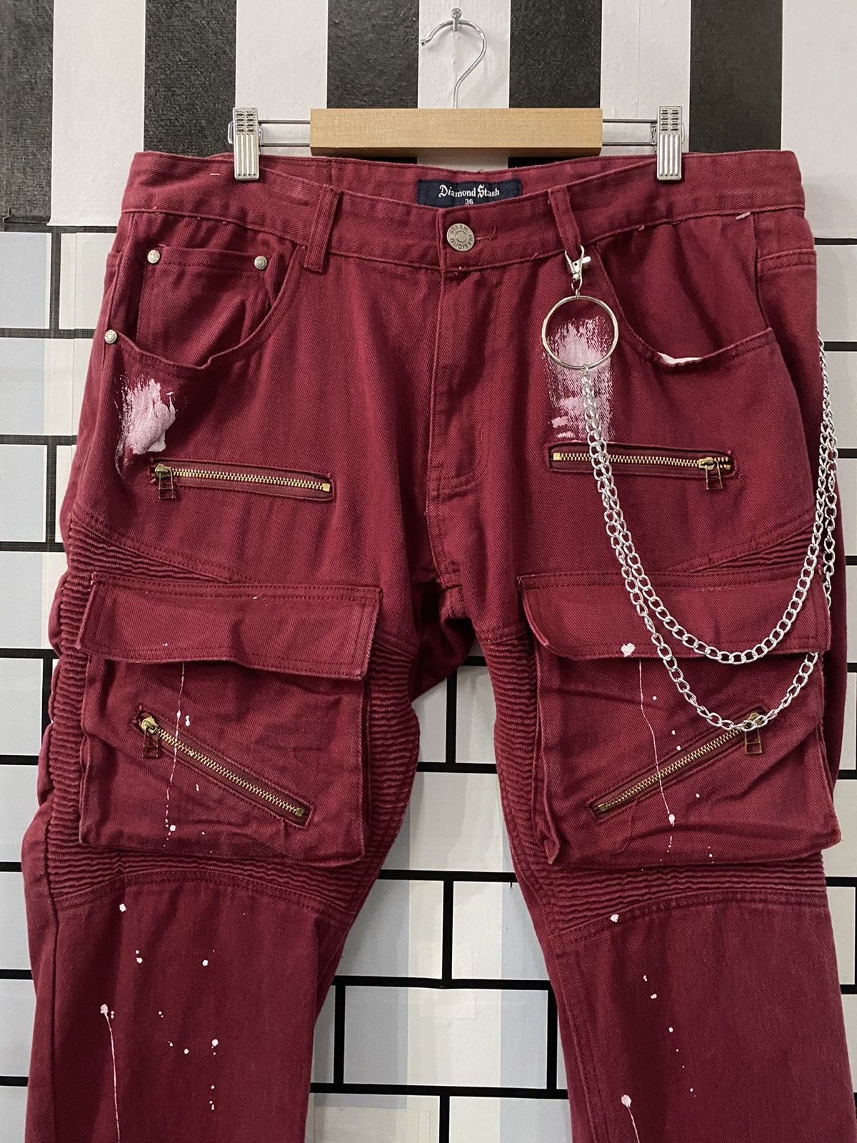 Vintage Vintage Daimond Stash Cargo Biker Multi Pocket Pants Size US 36 / EU 52 - 3 Thumbnail