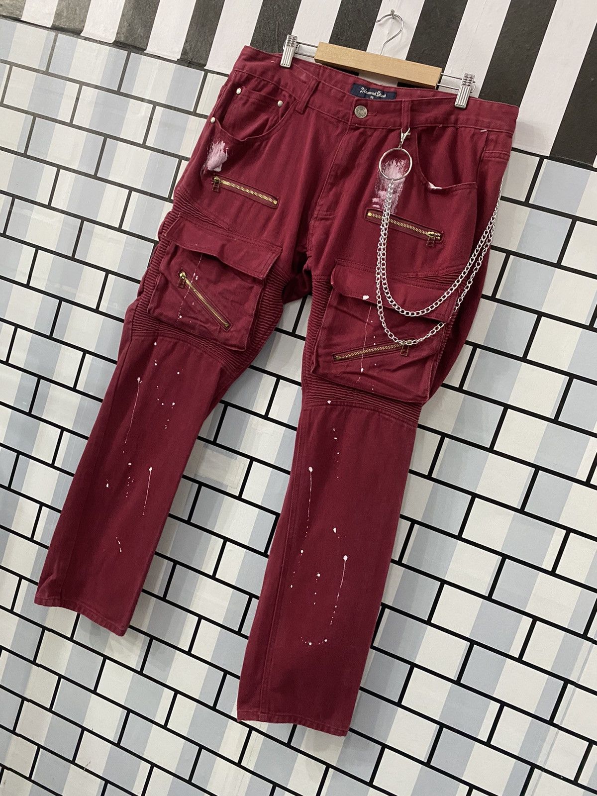 Vintage Vintage Daimond Stash Cargo Biker Multi Pocket Pants Size US 36 / EU 52 - 2 Thumbnail