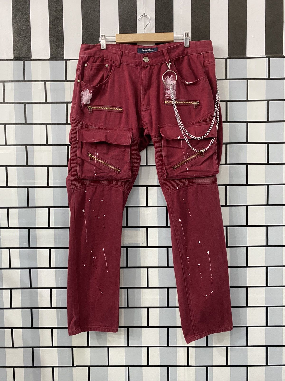Vintage Vintage Daimond Stash Cargo Biker Multi Pocket Pants Size US 36 / EU 52 - 1 Thumbnail