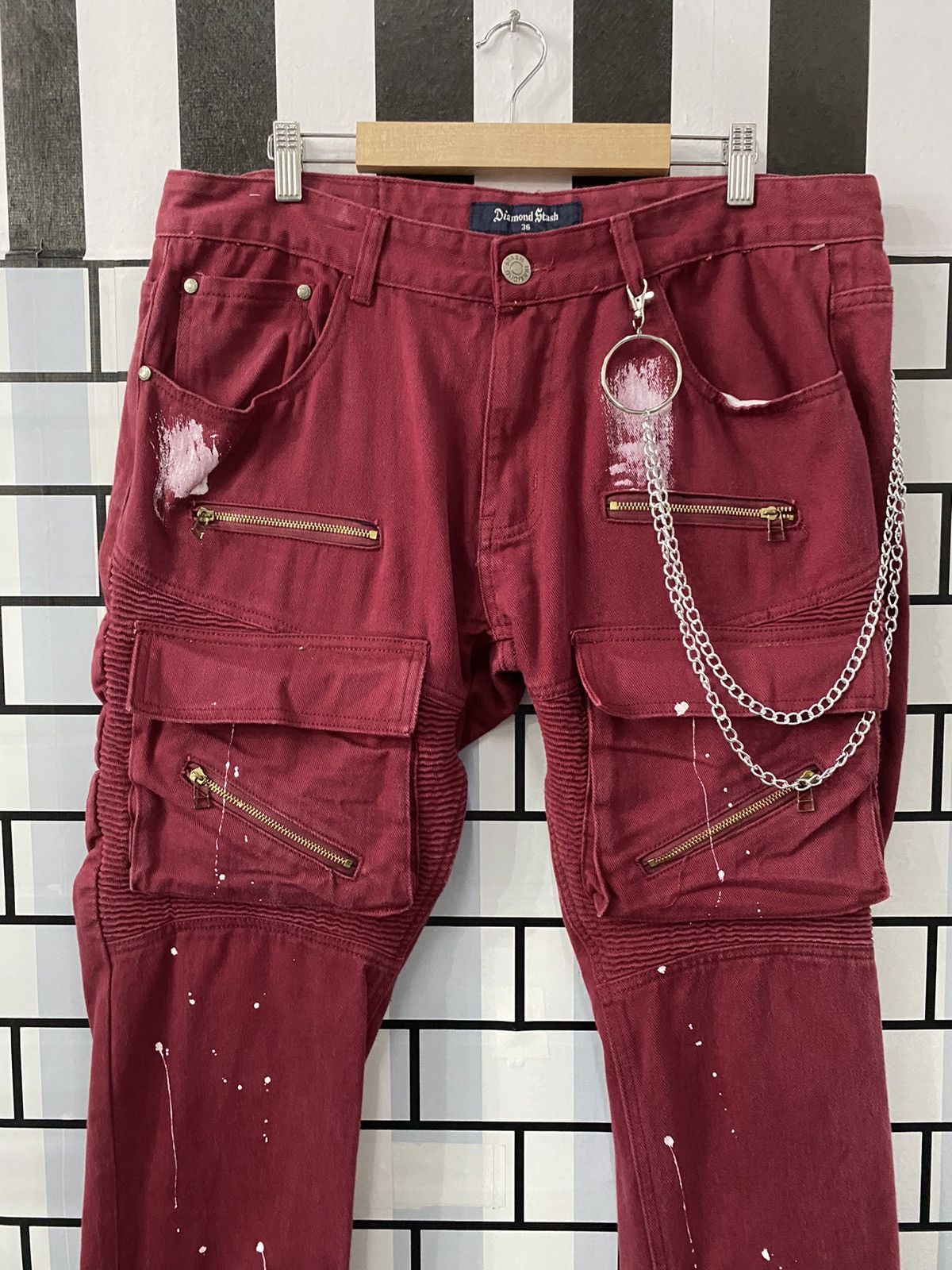 Vintage Vintage Daimond Stash Cargo Biker Multi Pocket Pants Size US 36 / EU 52 - 10 Thumbnail