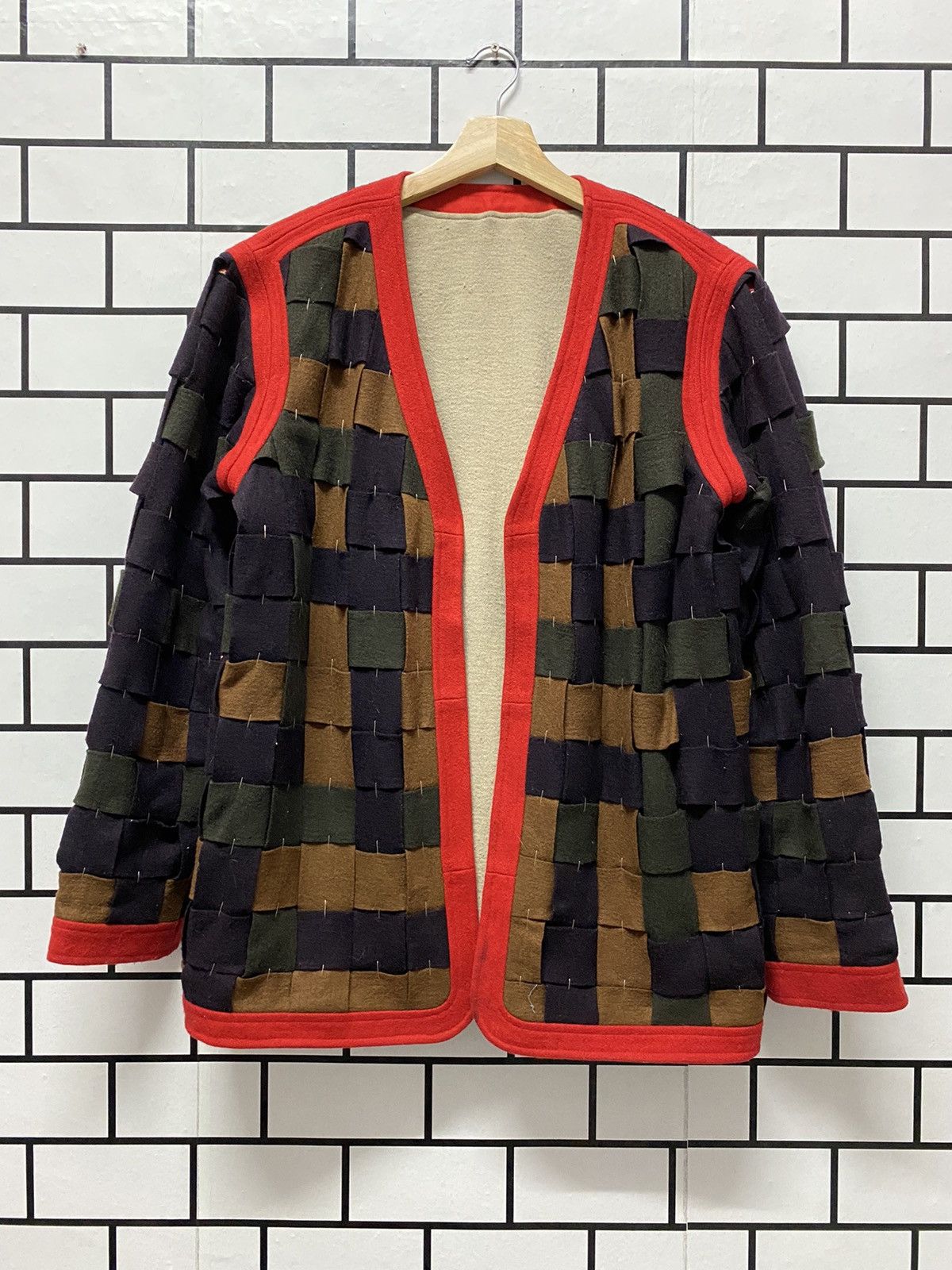 Designer × Japanese Brand Vintage Japan Brand Reconstructed Patchwork Cardigan Size US M / EU 48-50 / 2 - 1 Thumbnail