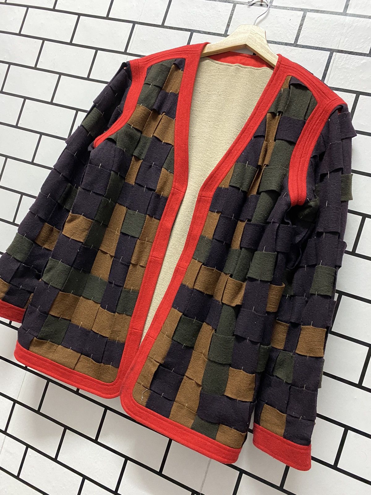 Designer × Japanese Brand Vintage Japan Brand Reconstructed Patchwork Cardigan Size US M / EU 48-50 / 2 - 3 Thumbnail