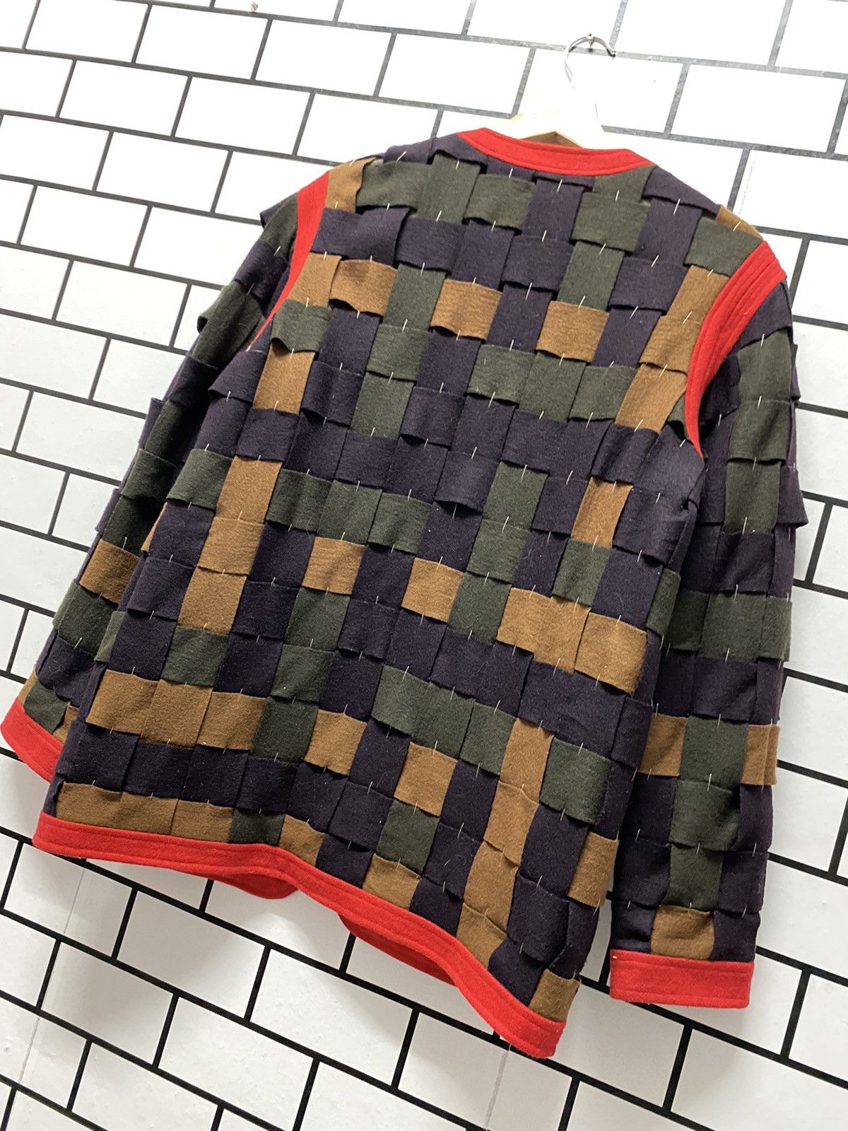 Designer × Japanese Brand Vintage Japan Brand Reconstructed Patchwork Cardigan Size US M / EU 48-50 / 2 - 10 Thumbnail
