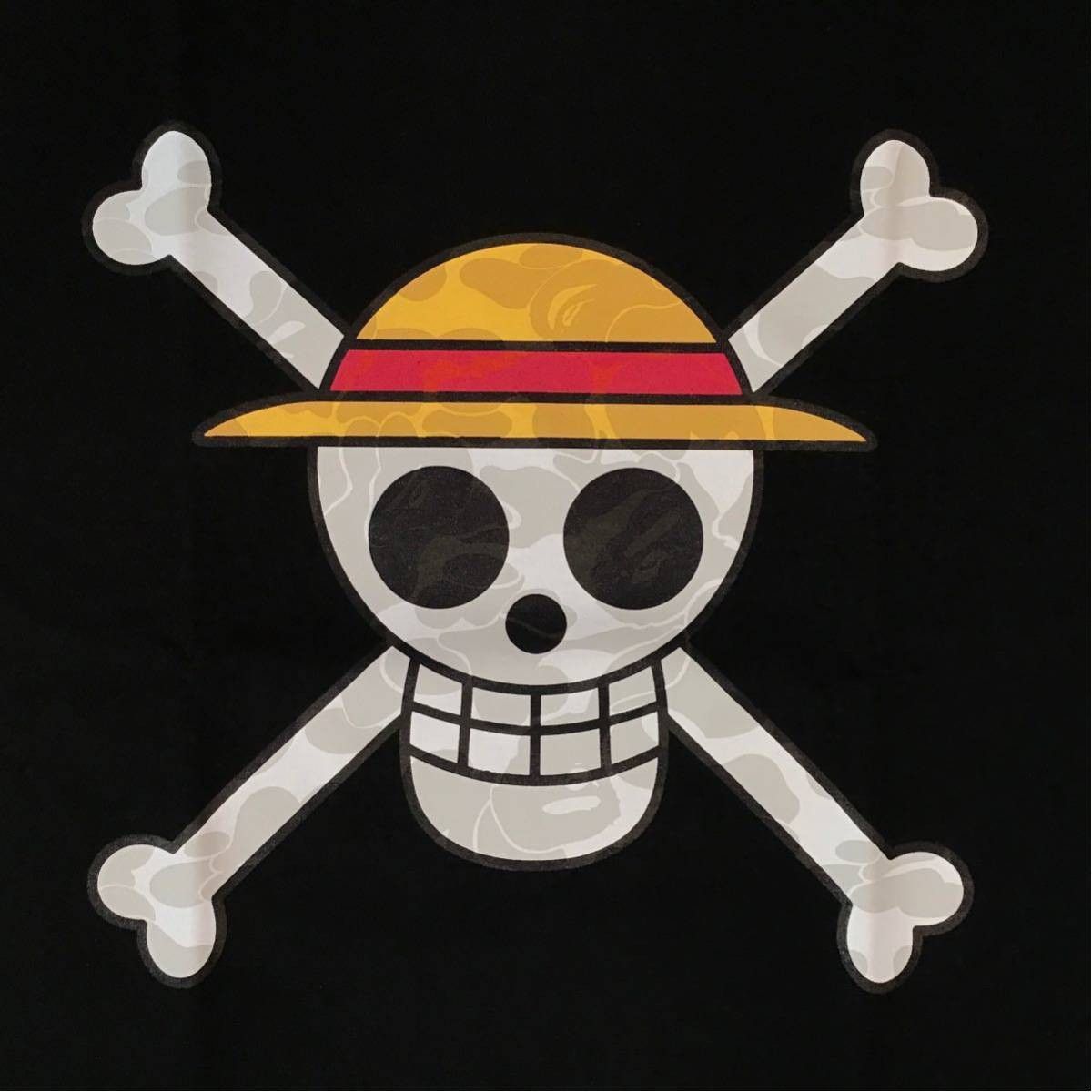 Bape BAPE × one piece Luffy flag mark BAPE camo T-shirt black Size US S / EU 44-46 / 1 - 2 Thumbnail